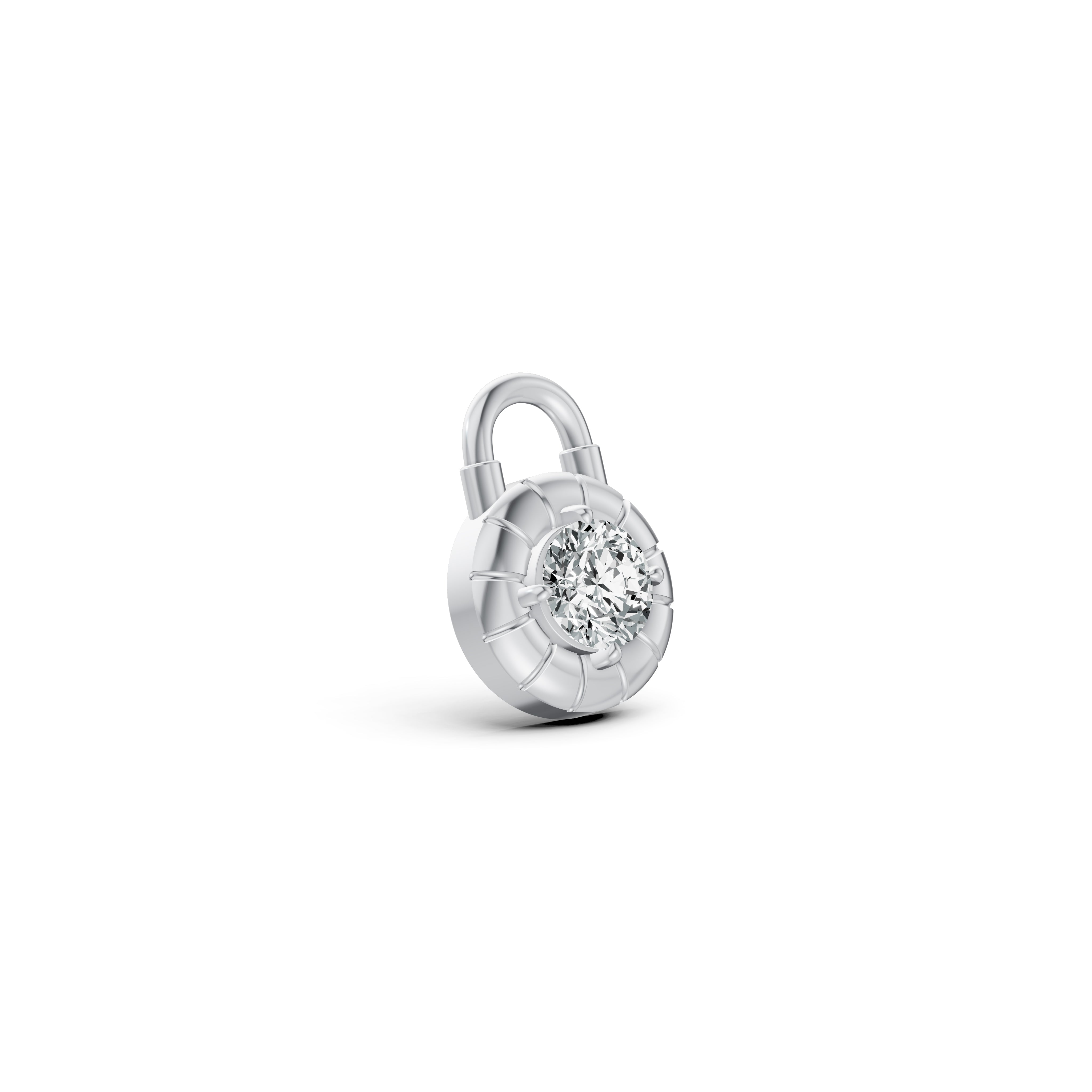 Solitaire Lock Diamond Pendant