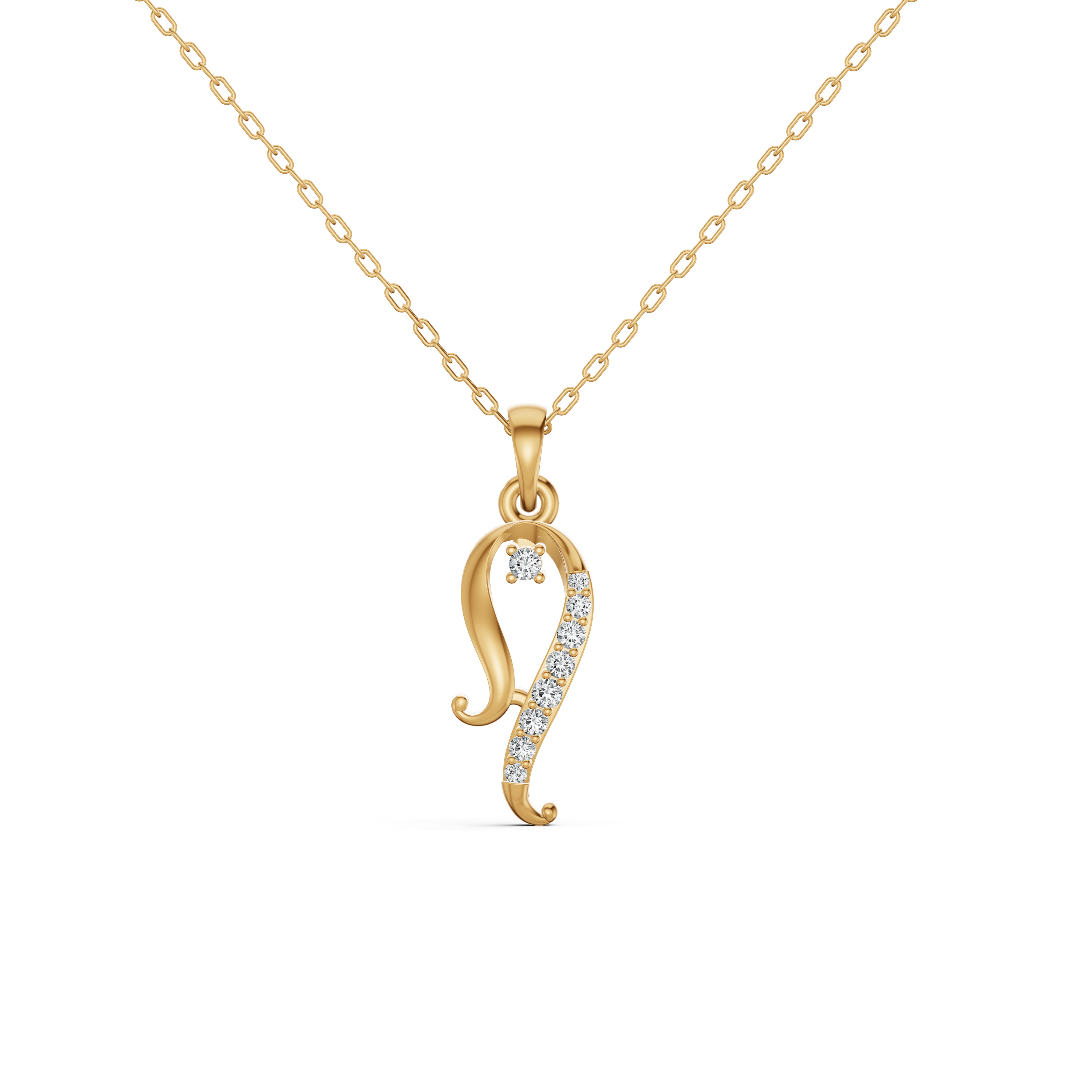 Grace Curve Diamond Pendant
