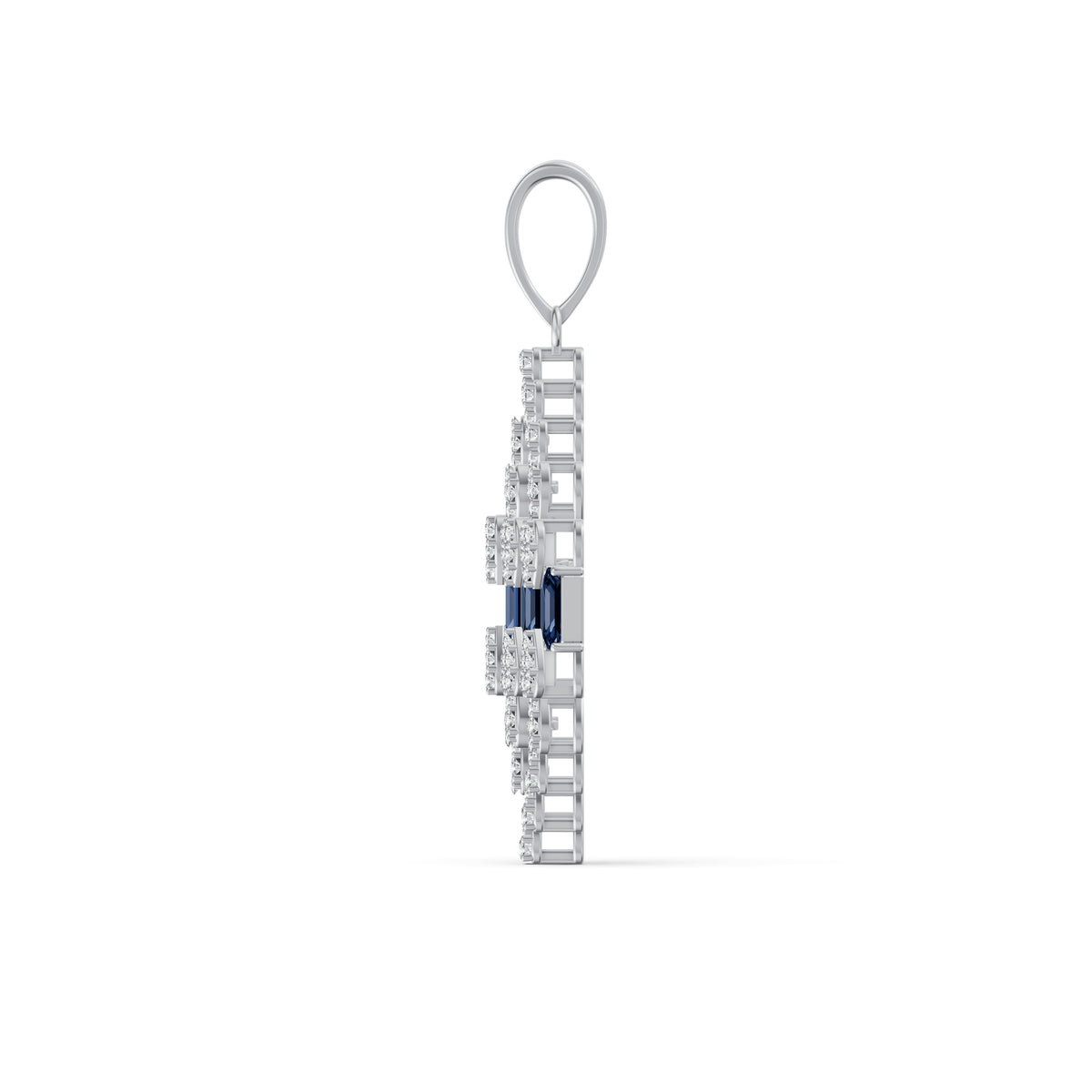 Geometric Blue Royale Diamond Pendant
