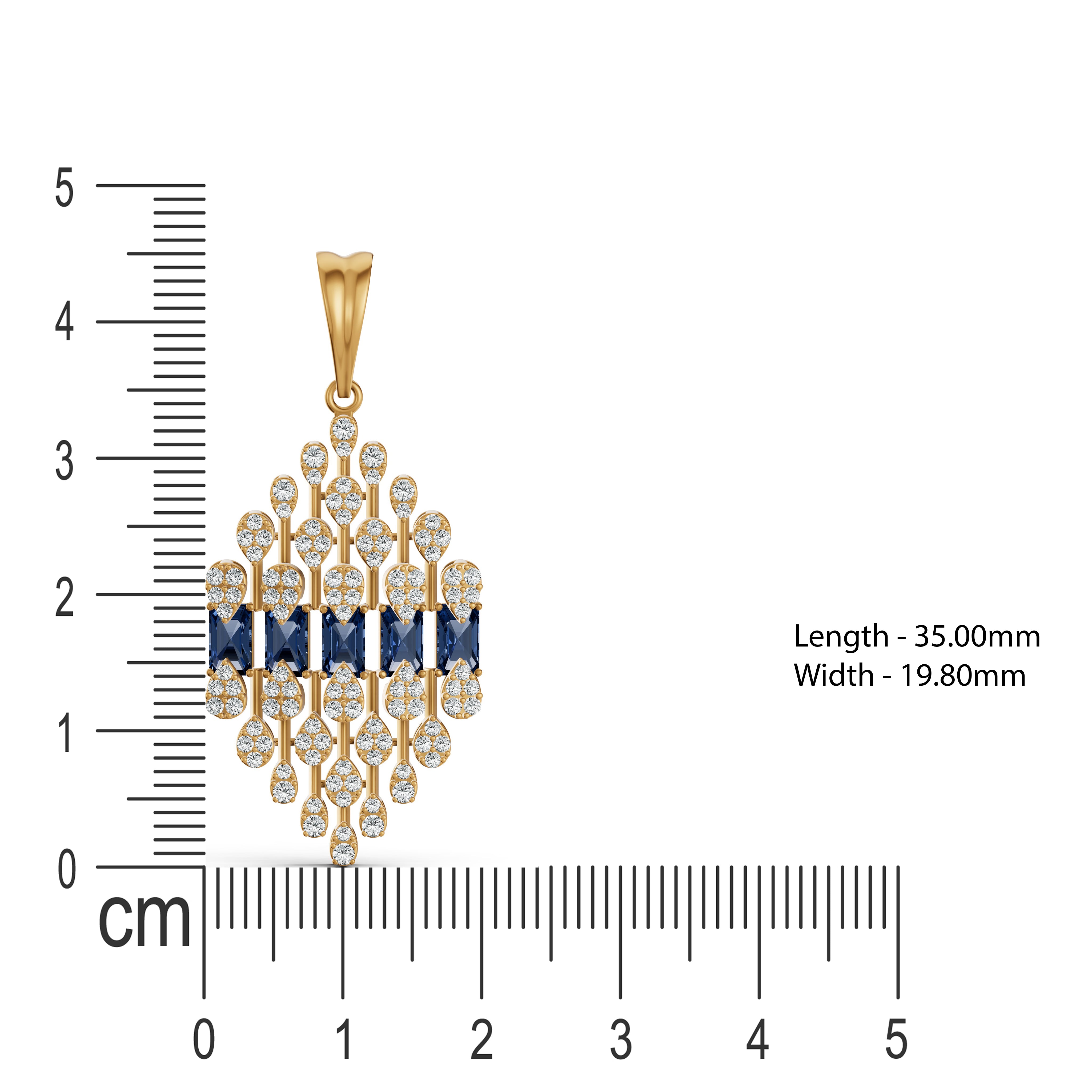 Geometric Blue Royale Diamond Pendant