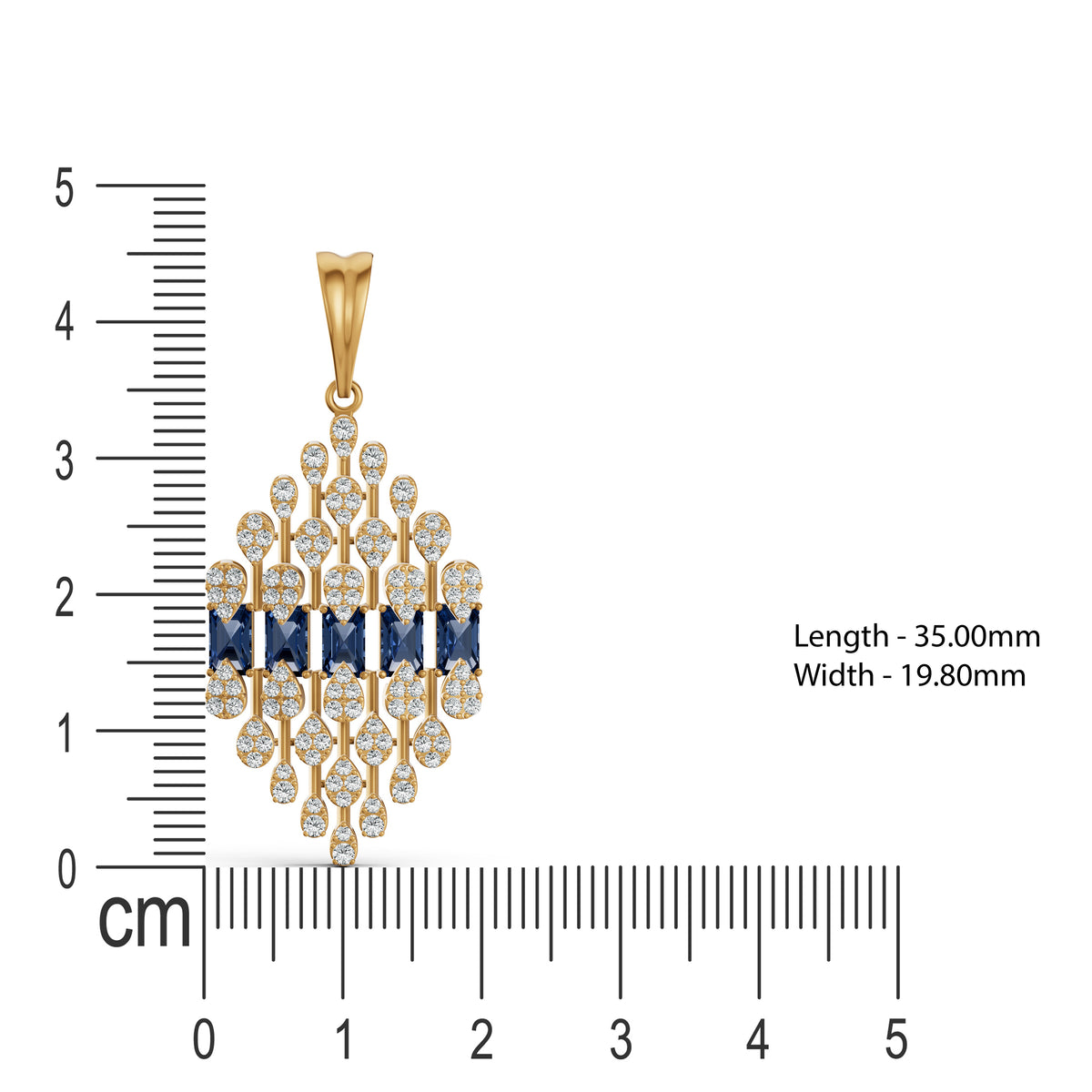 Geometric Blue Royale Diamond Pendant