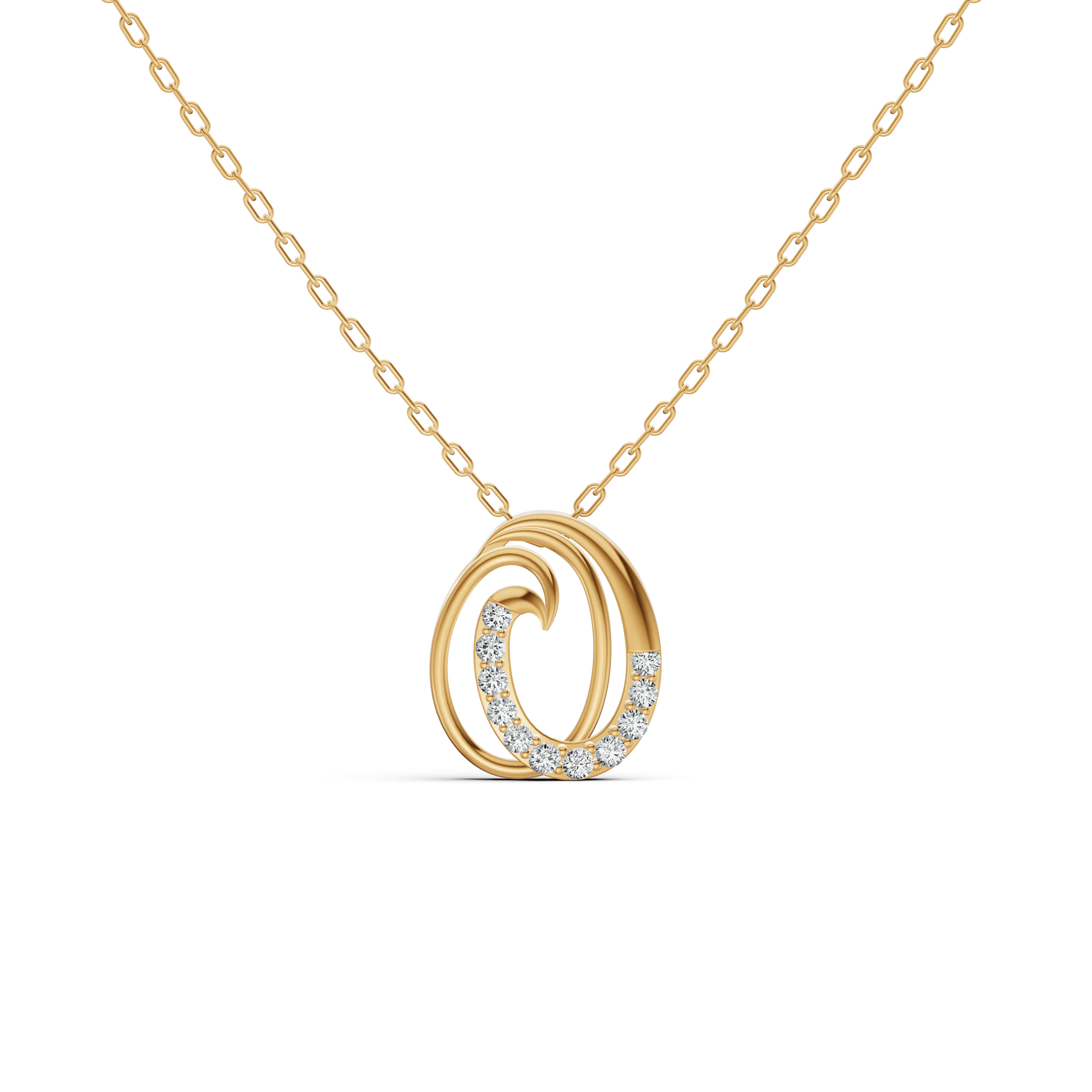 Ocean Wave Diamond Pendant