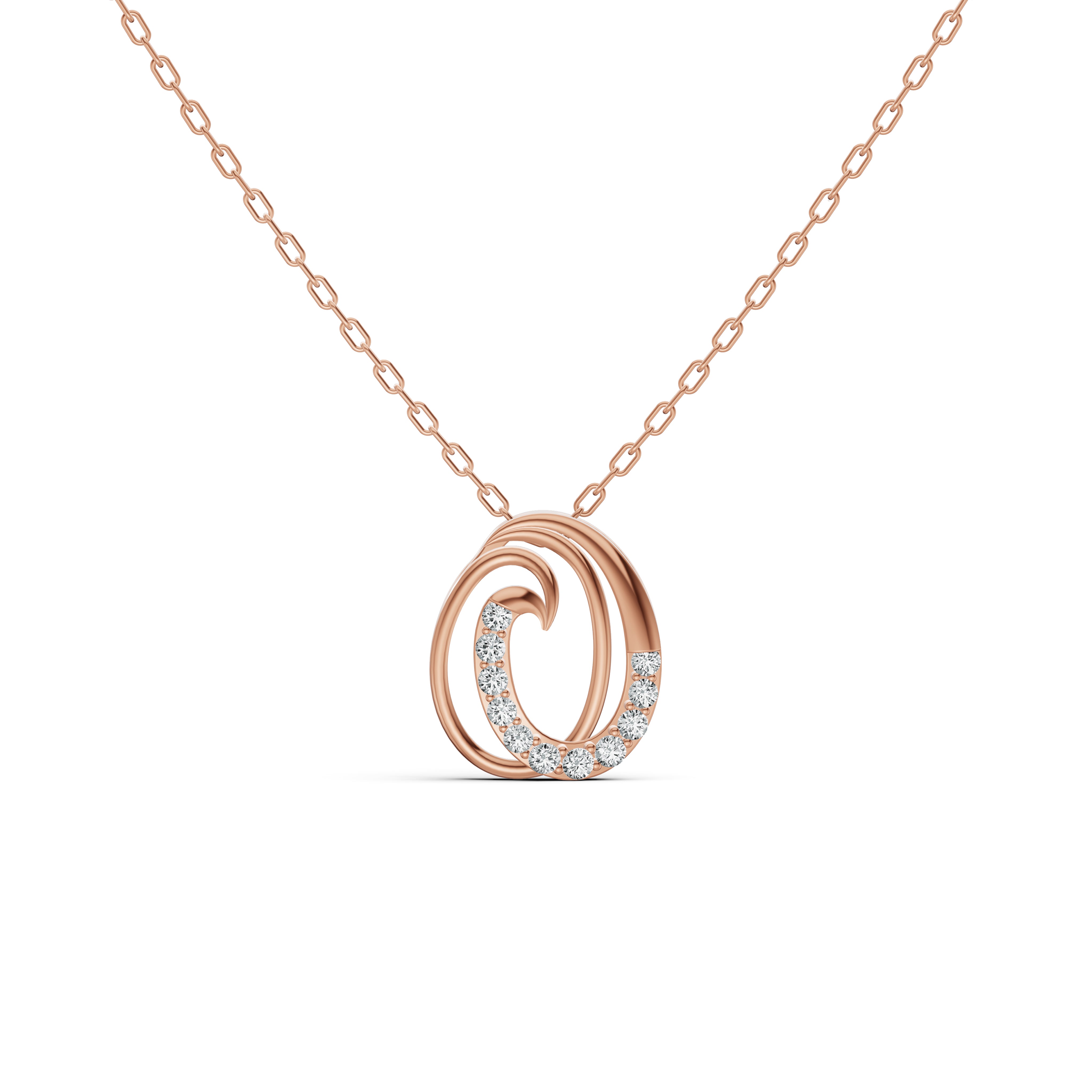 Ocean Wave Diamond Pendant