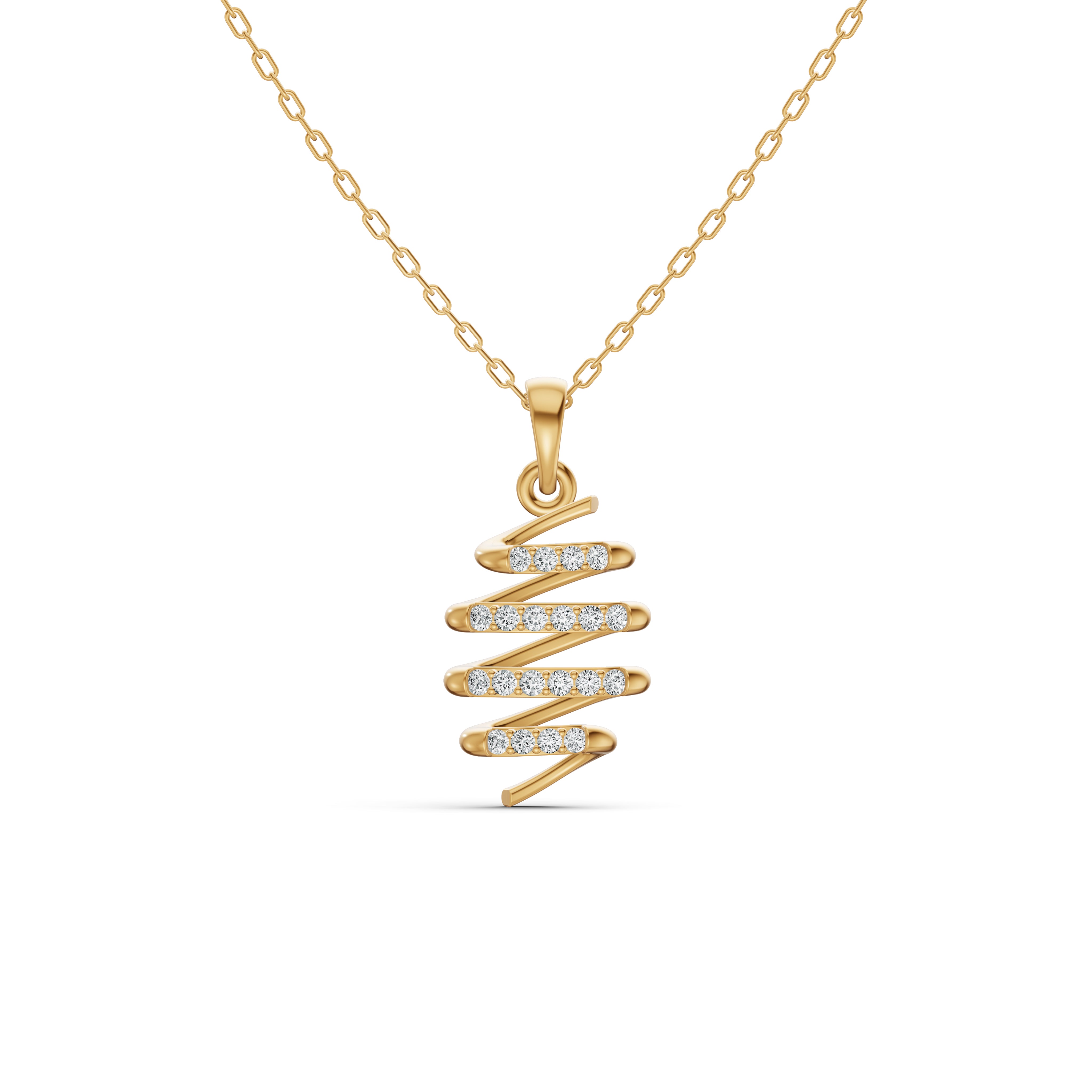 Spiral Cascading Diamond Pendant
