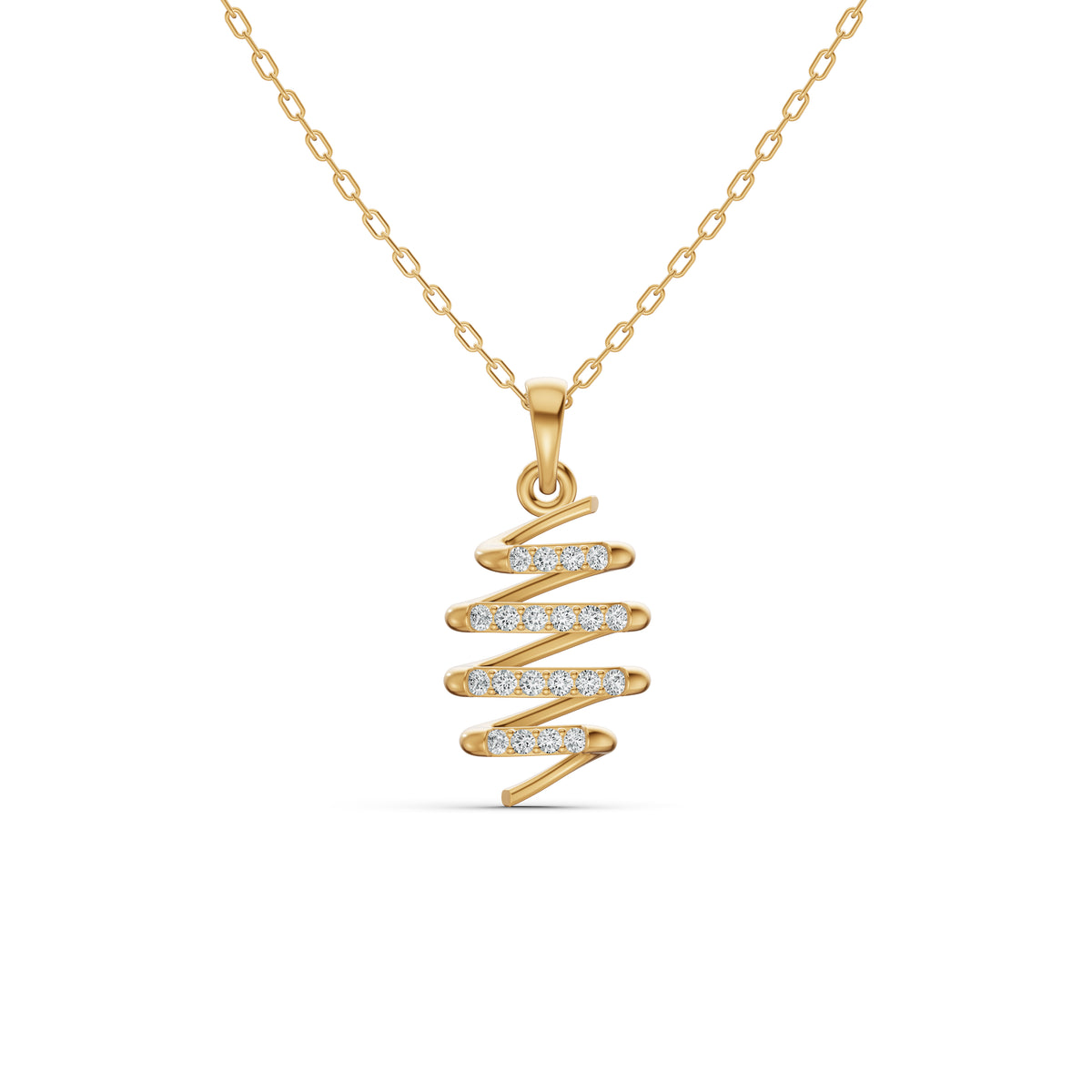 Spiral Cascading Diamond Pendant