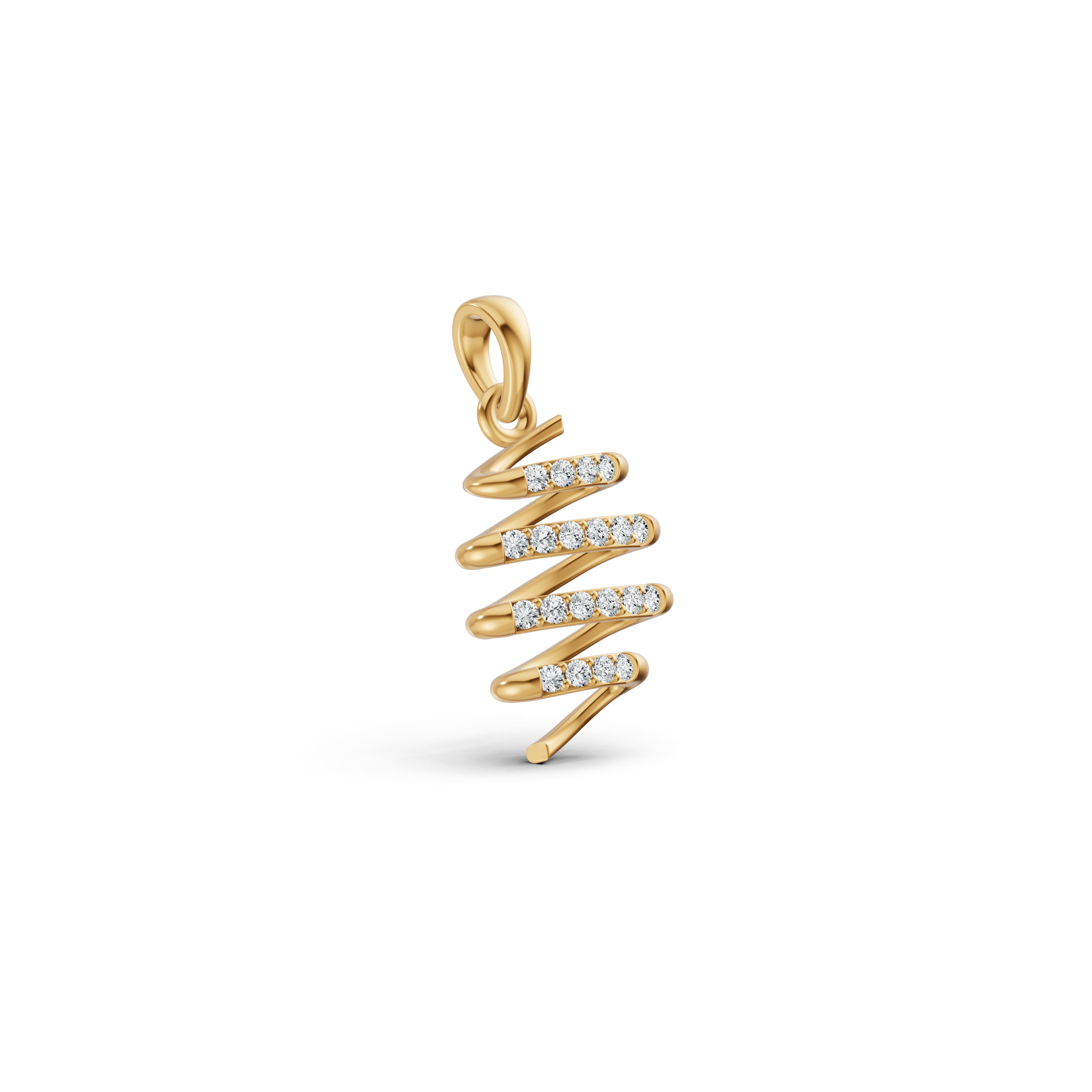 Spiral Cascading Diamond Pendant