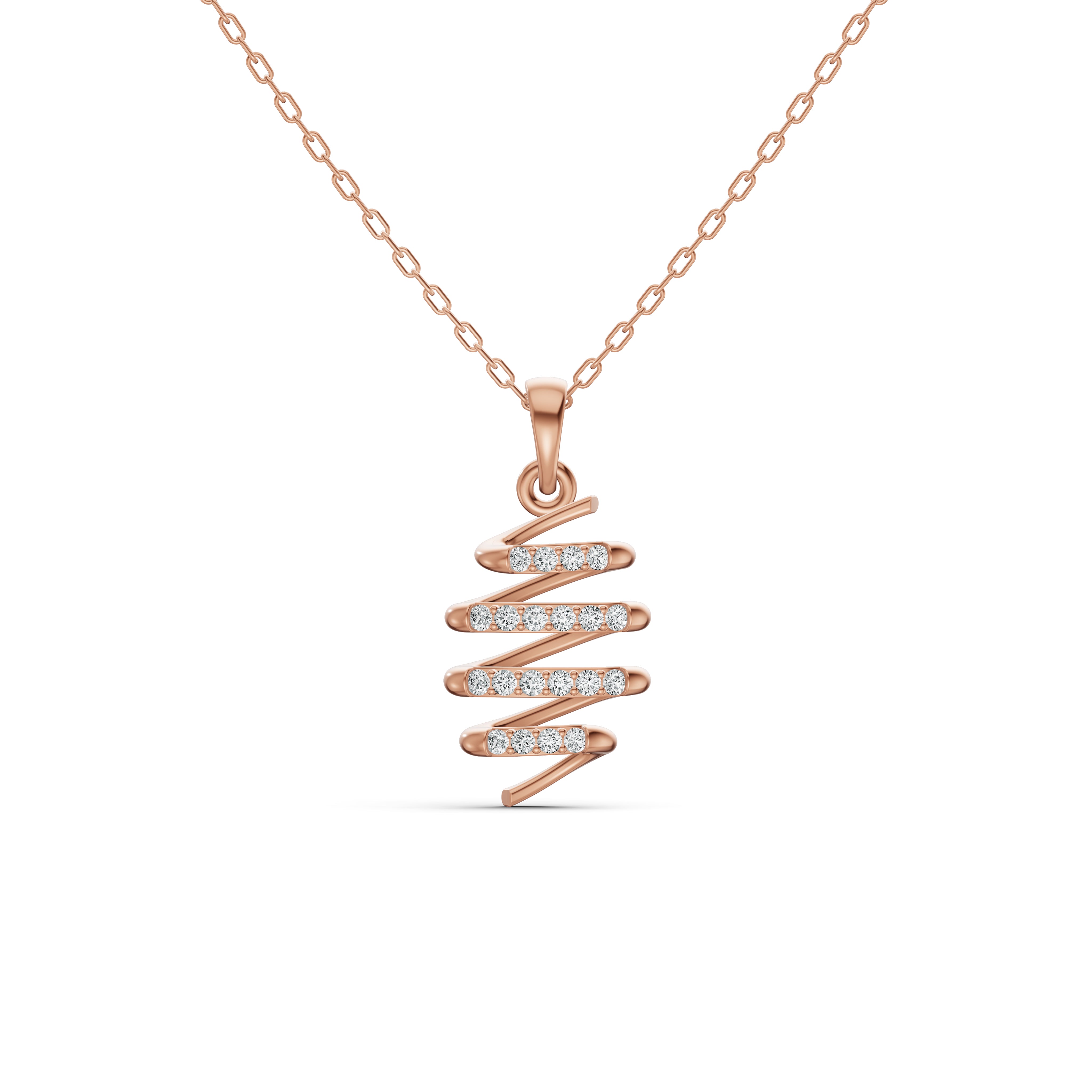 Spiral Cascading Diamond Pendant