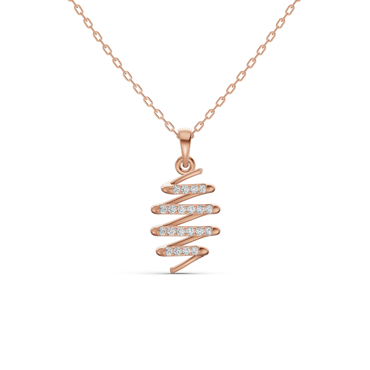 Spiral Cascading Diamond Pendant