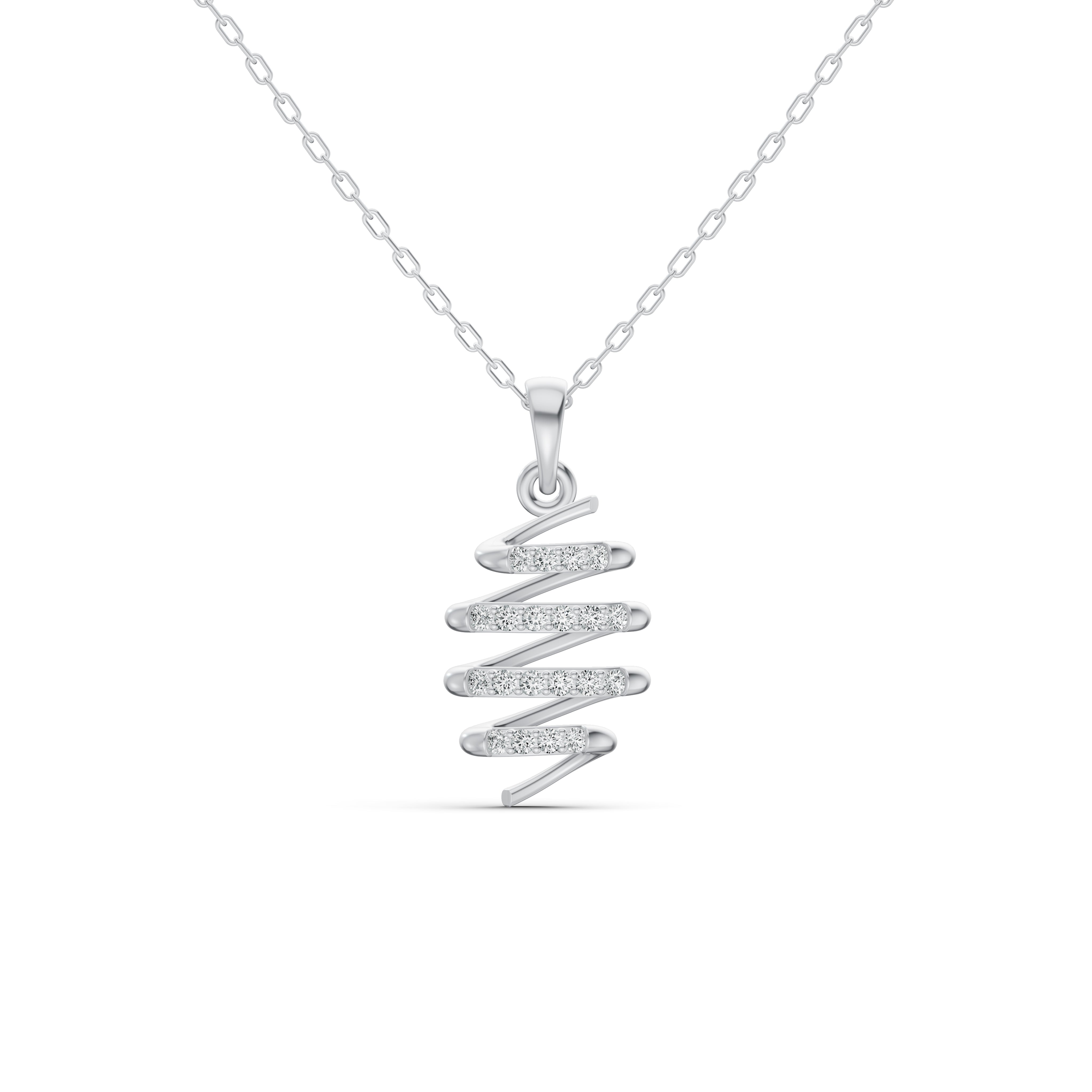 Spiral Cascading Diamond Pendant