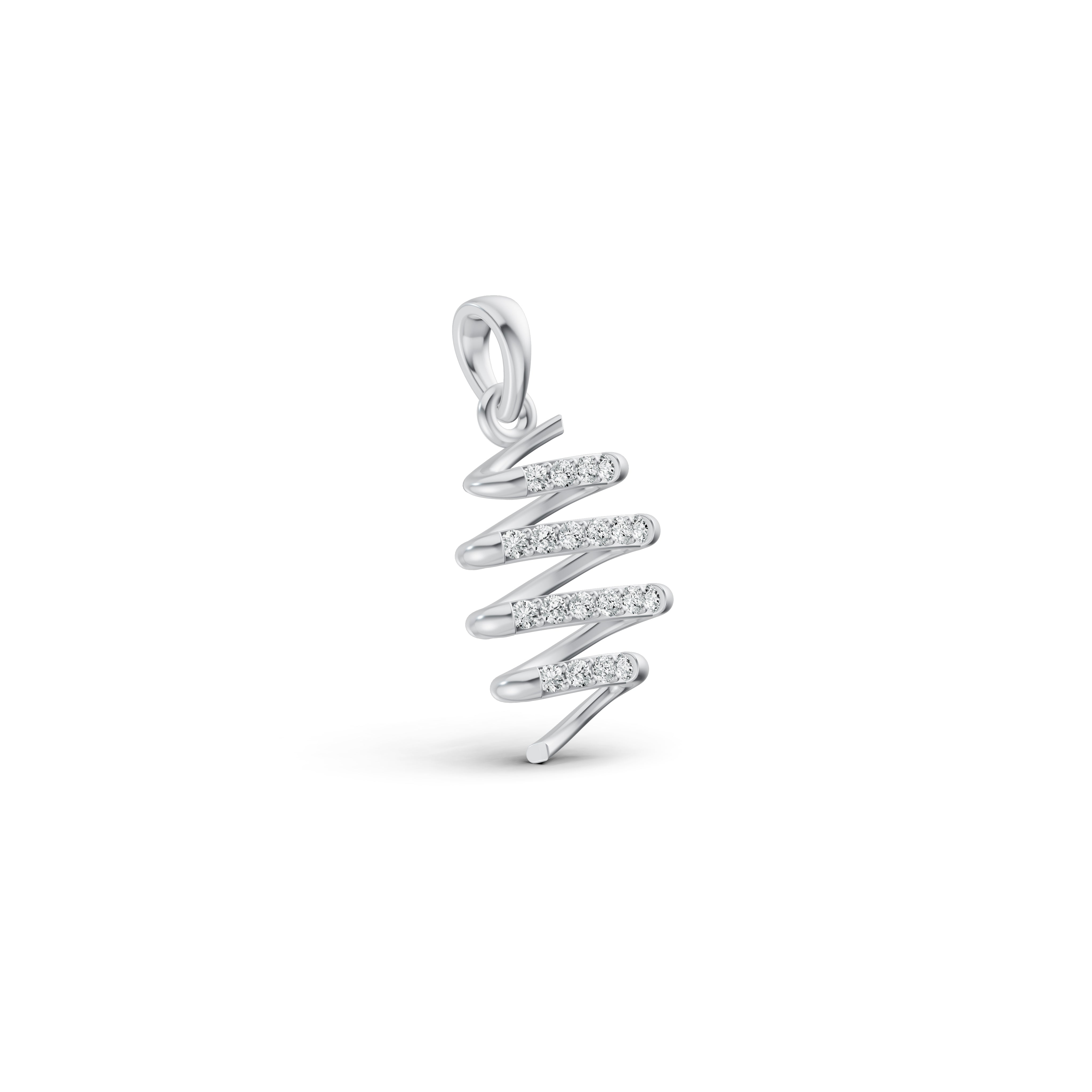 Spiral Cascading Diamond Pendant