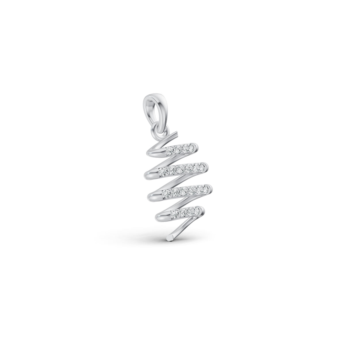 Spiral Cascading Diamond Pendant