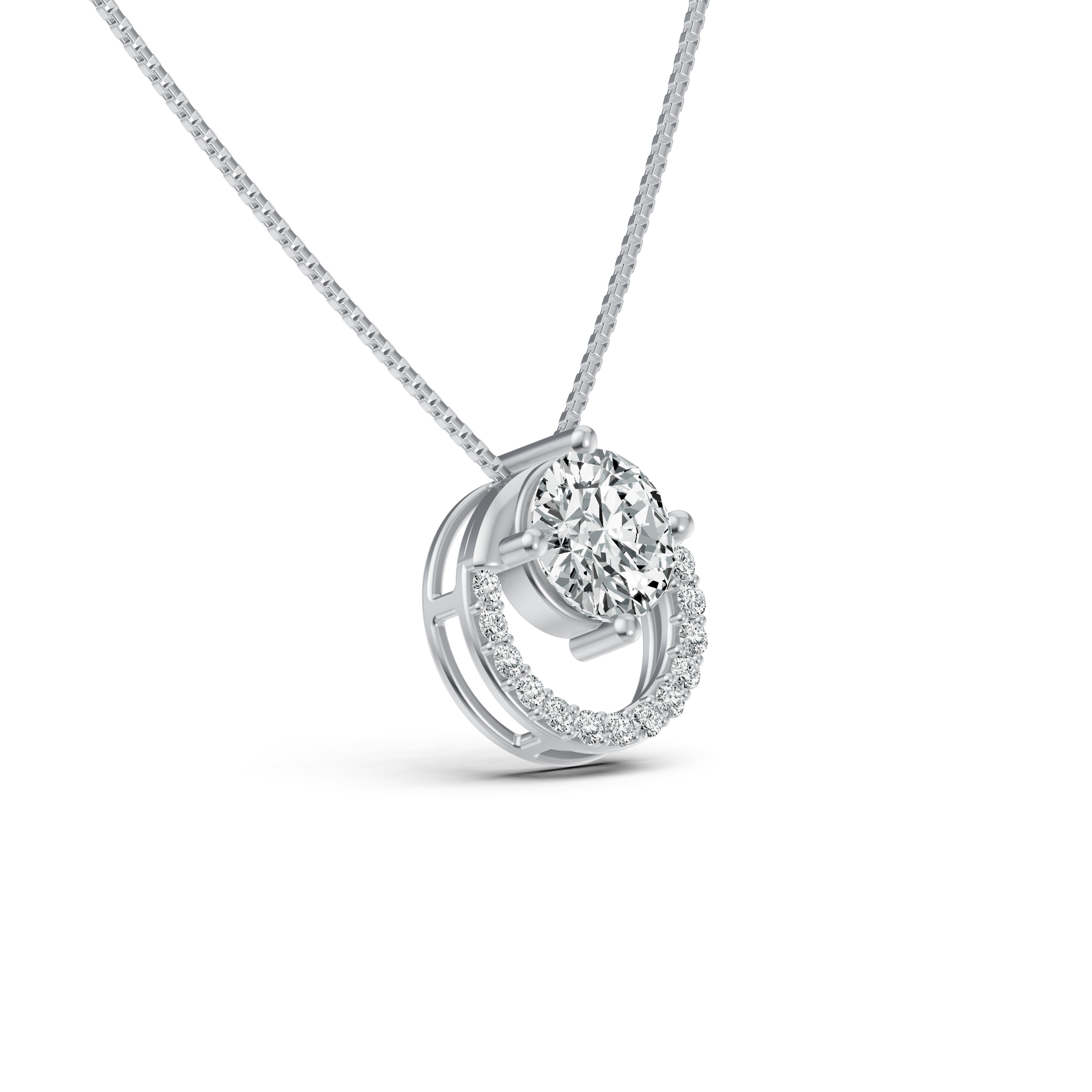 Imperial Halo Solitaire Diamond Chain