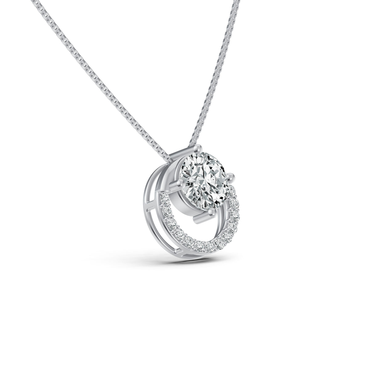 Imperial Halo Solitaire Diamond Chain