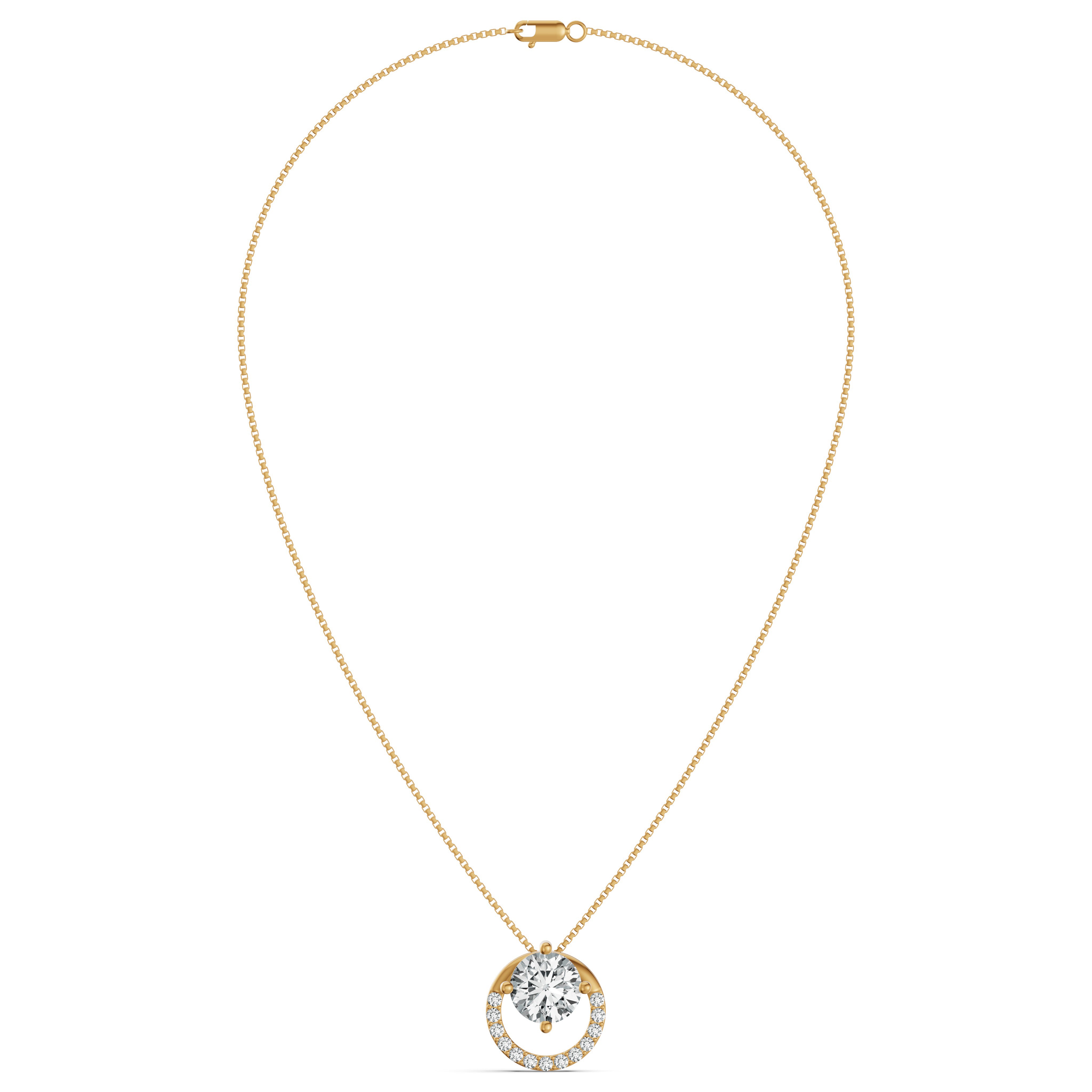 Imperial Halo Solitaire Diamond Chain