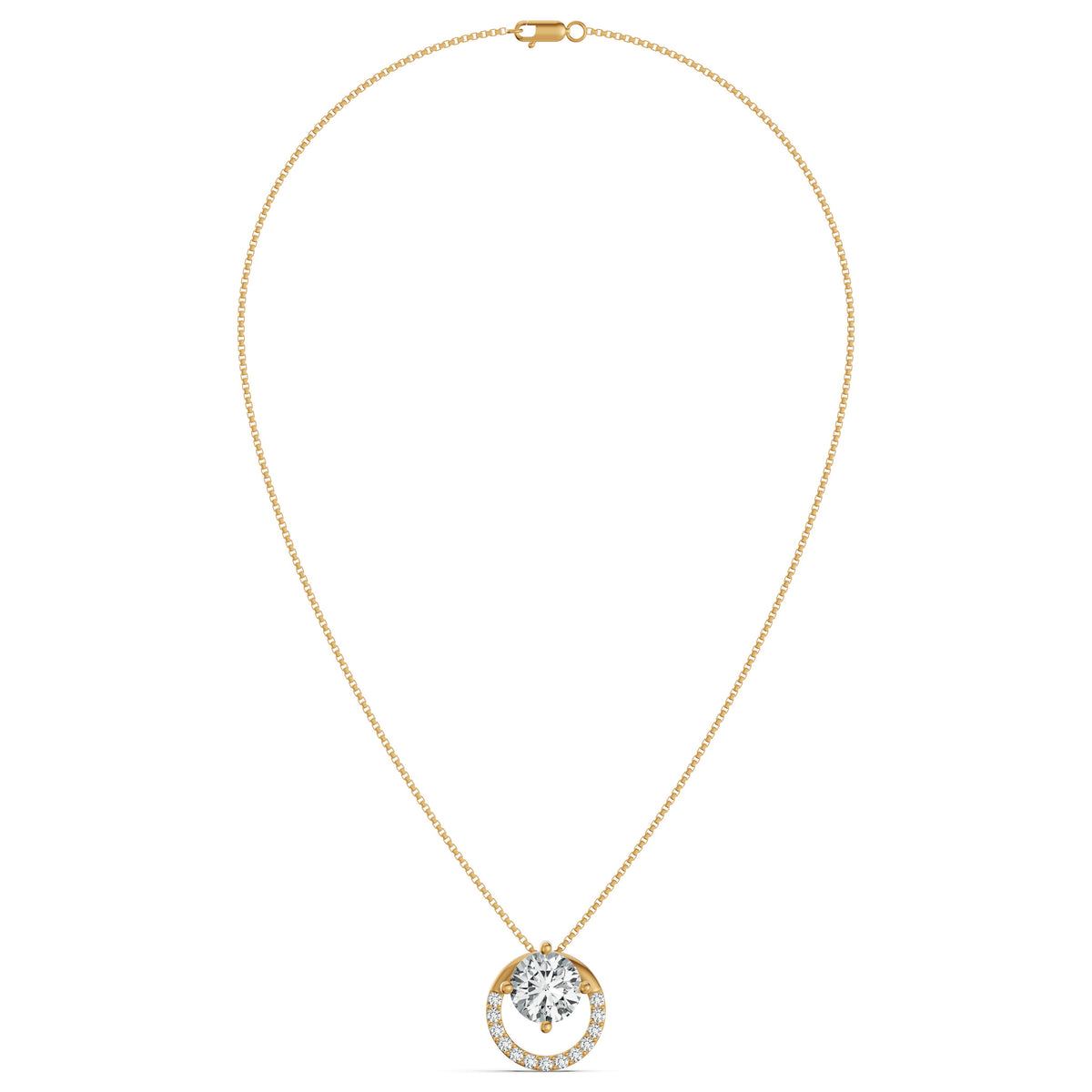 Imperial Halo Solitaire Diamond Chain