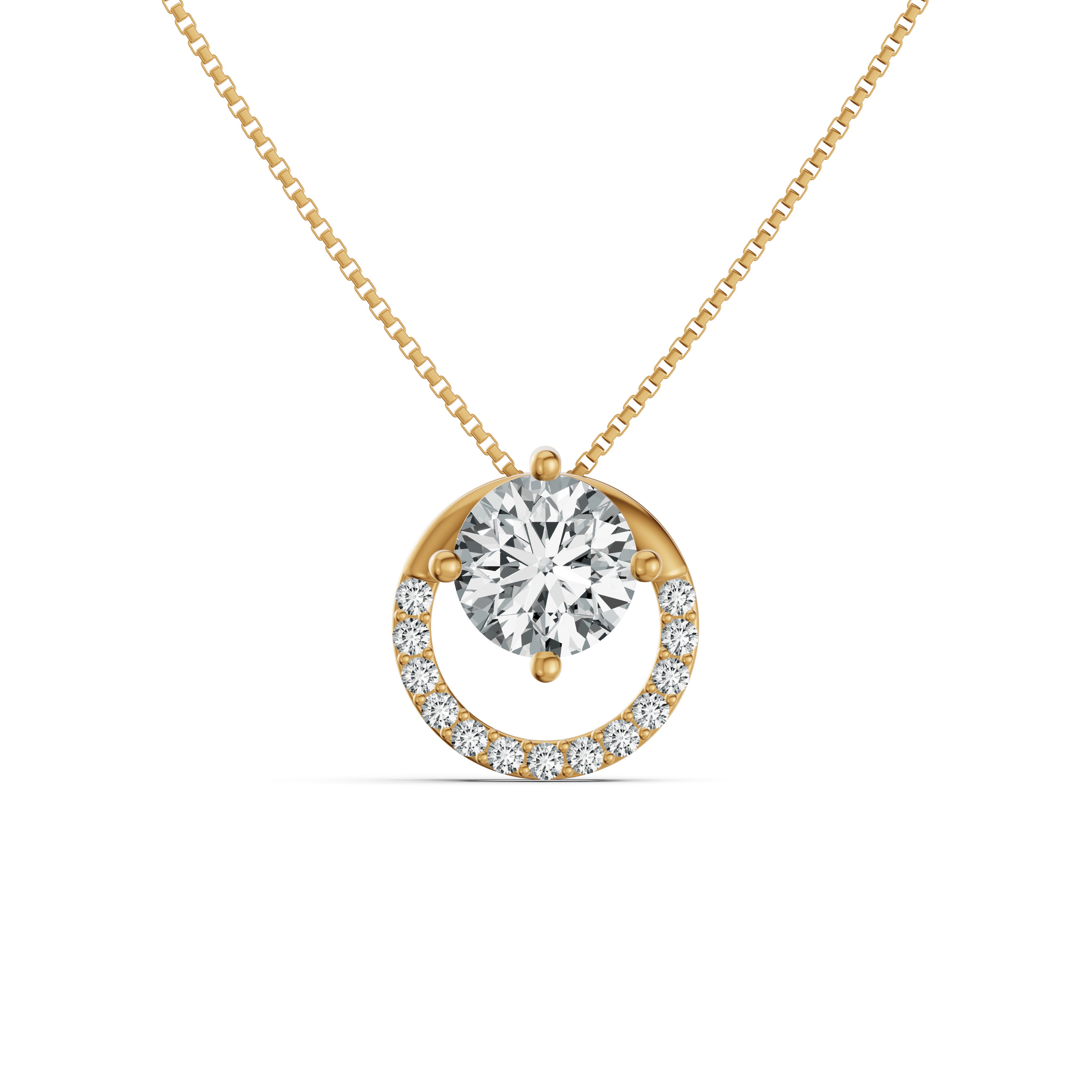 Imperial Halo Solitaire Diamond Chain
