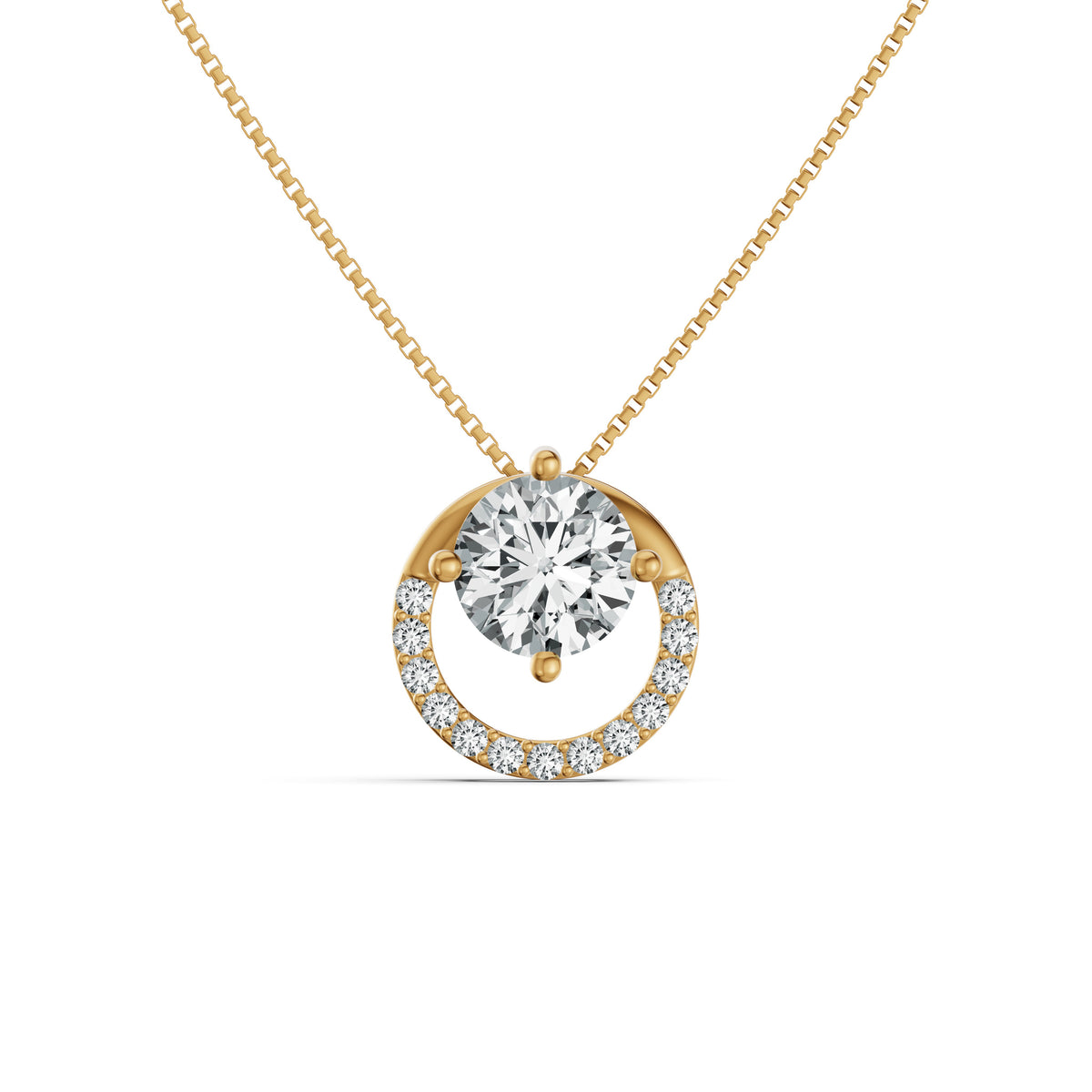 Imperial Halo Solitaire Diamond Chain