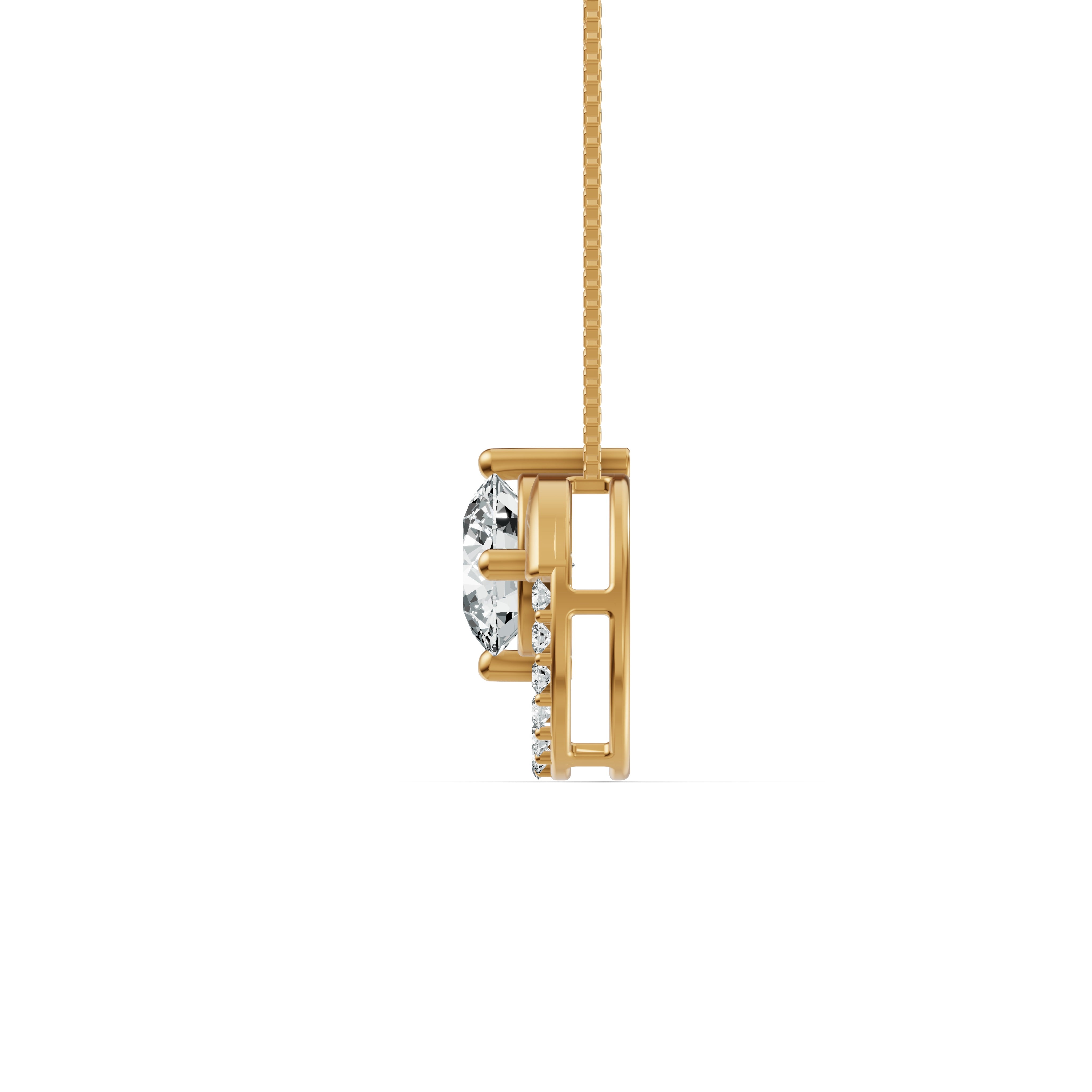 Imperial Halo Solitaire Diamond Chain