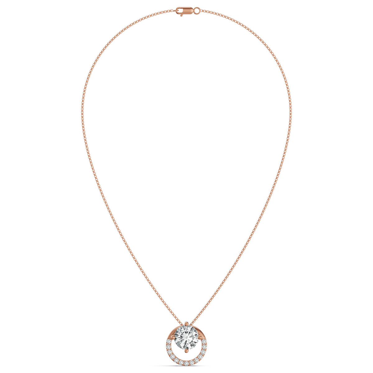 Imperial Halo Solitaire Diamond Chain