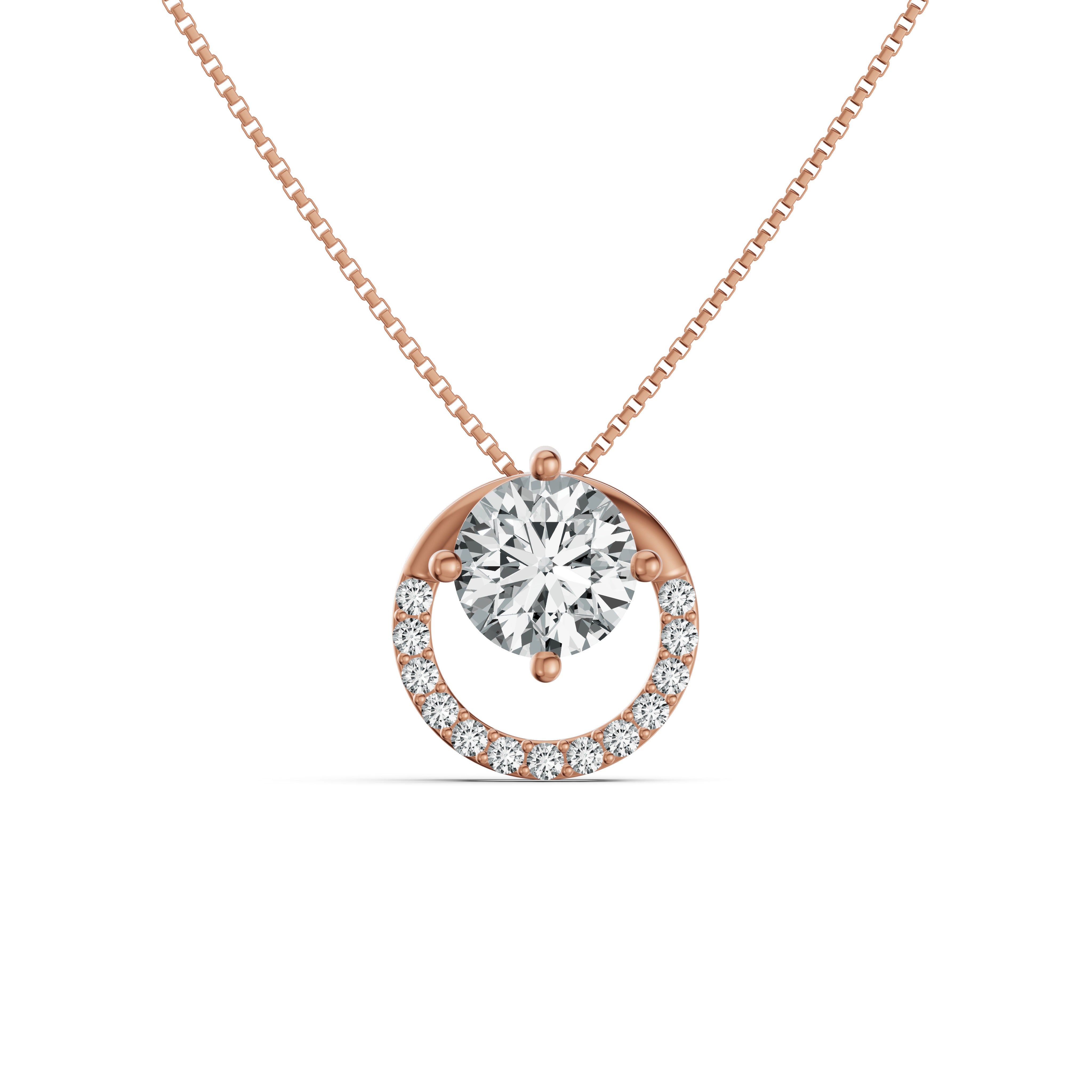 Imperial Halo Solitaire Diamond Chain
