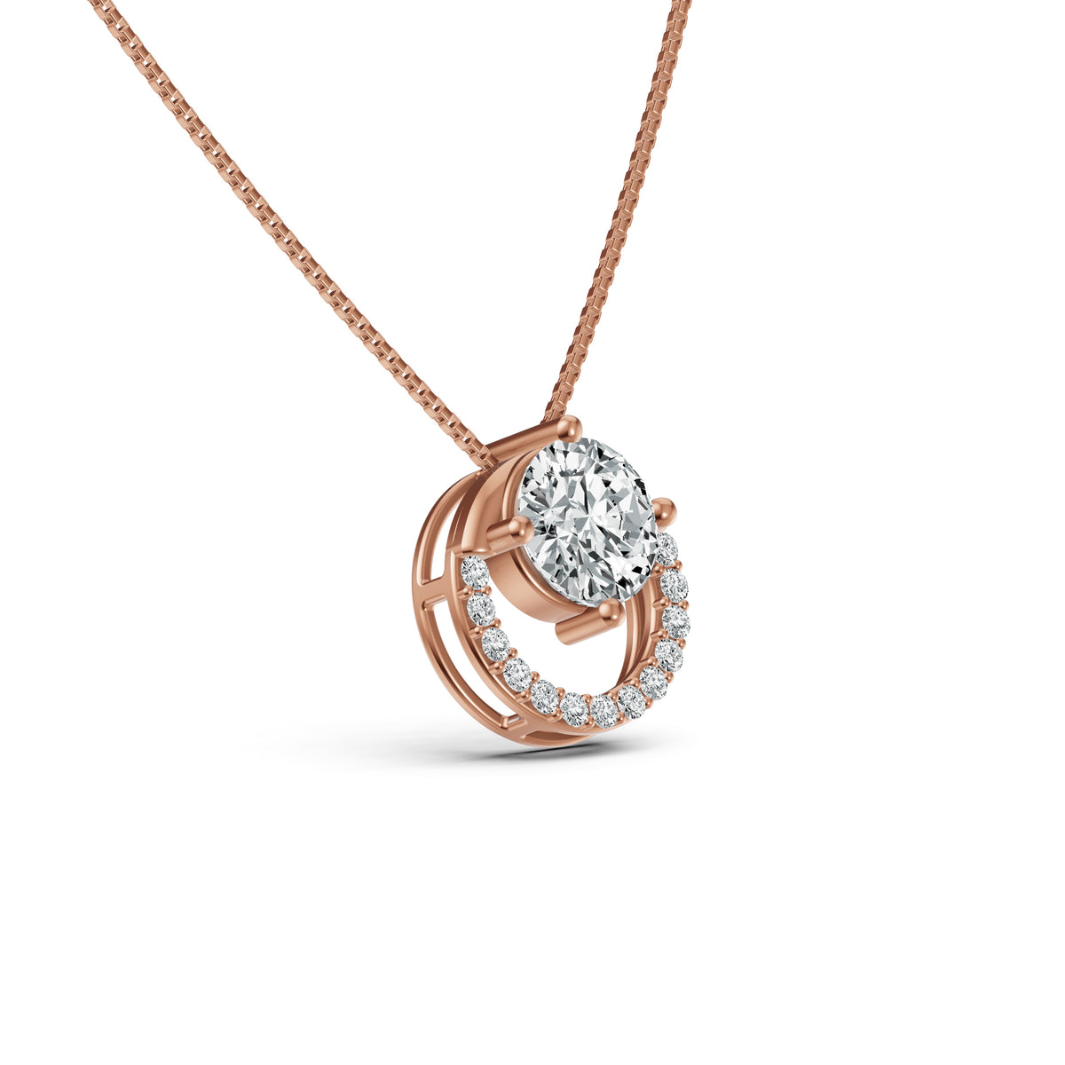 Imperial Halo Solitaire Diamond Chain