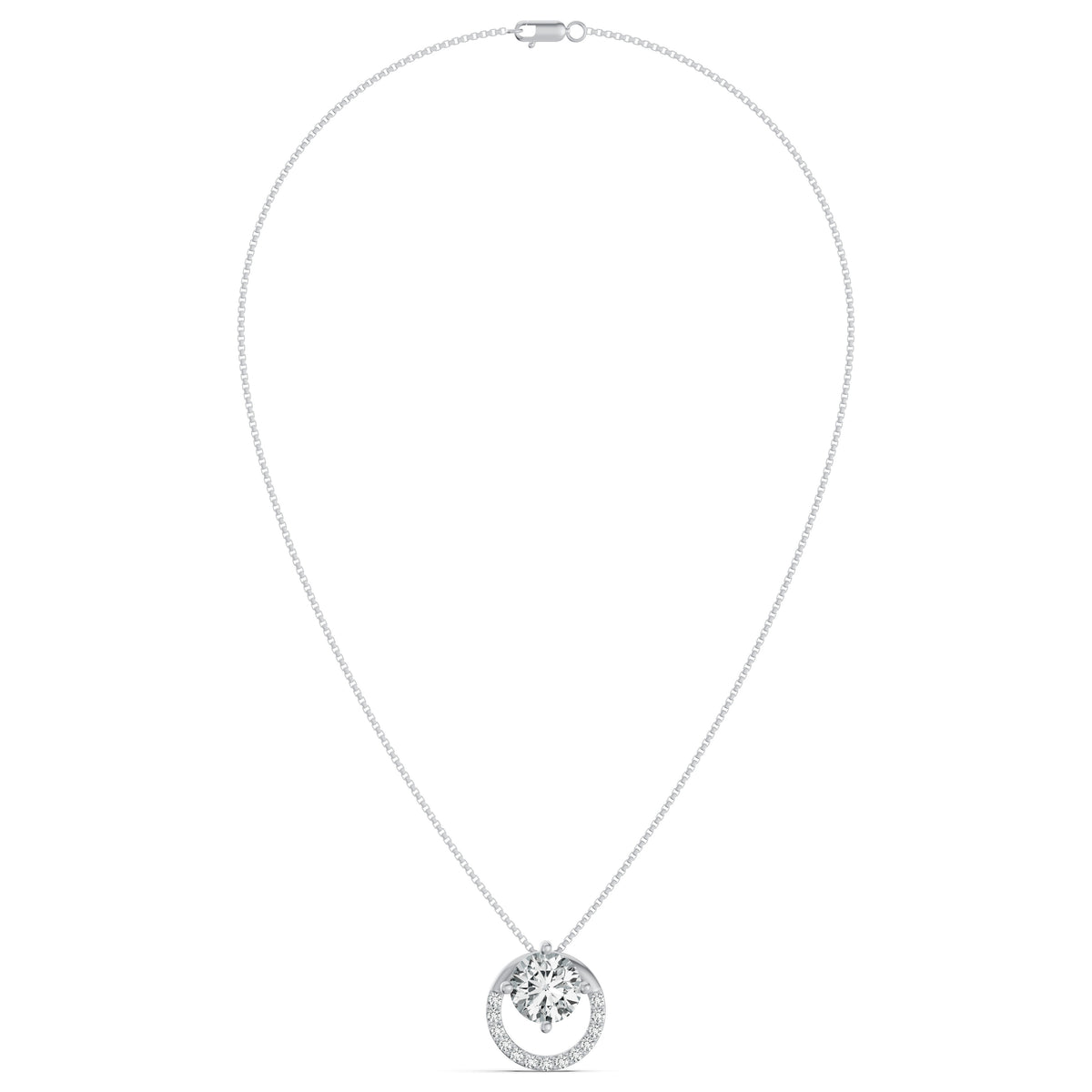 Imperial Halo Solitaire Diamond Chain