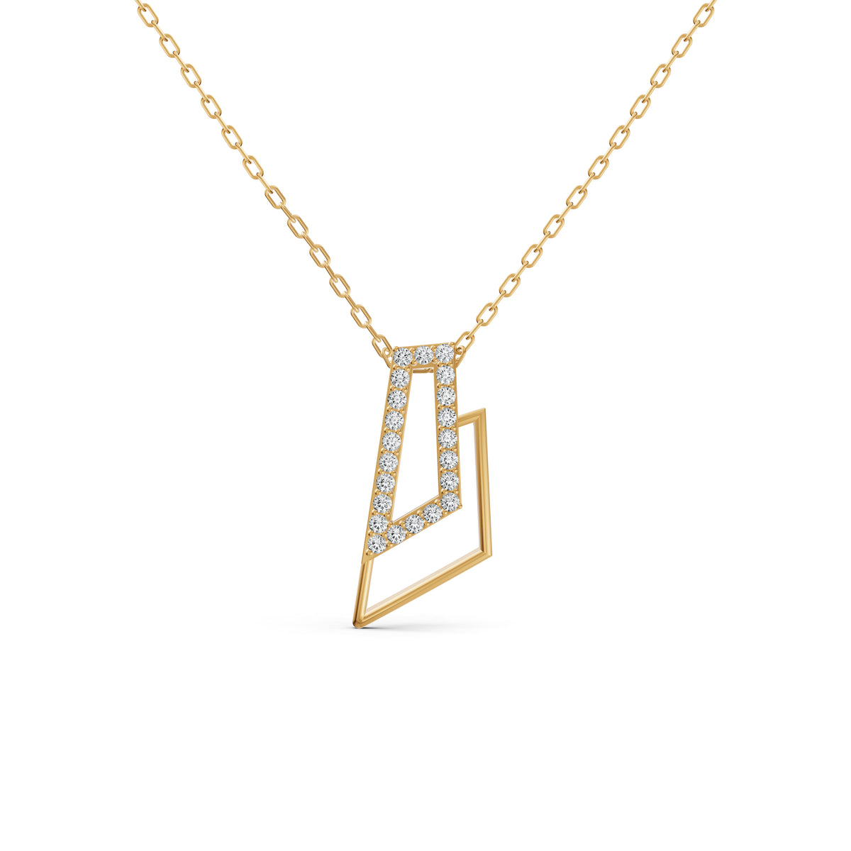 Geo Frame Diamond Pendant