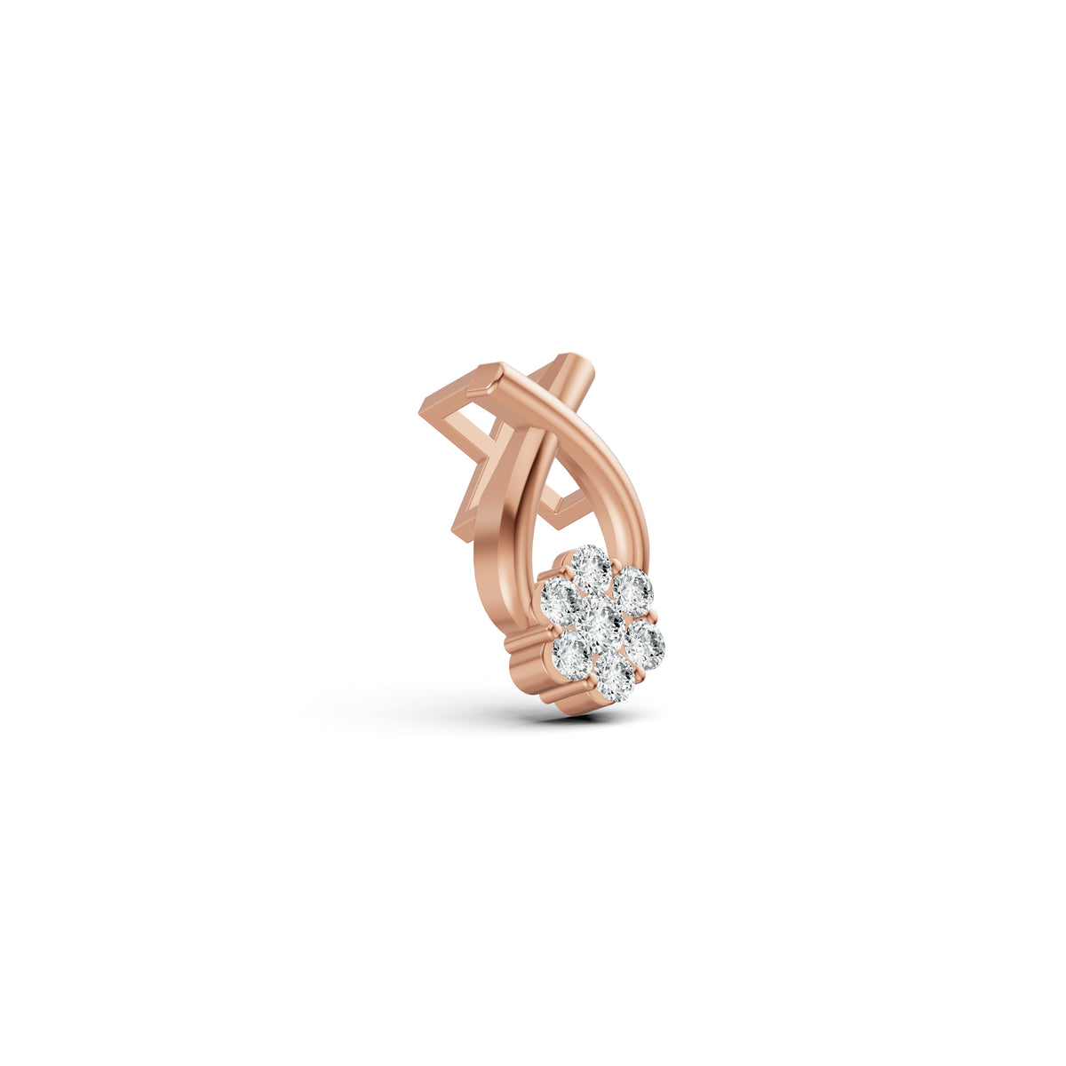Floral Cluster Drop Diamond Pendant