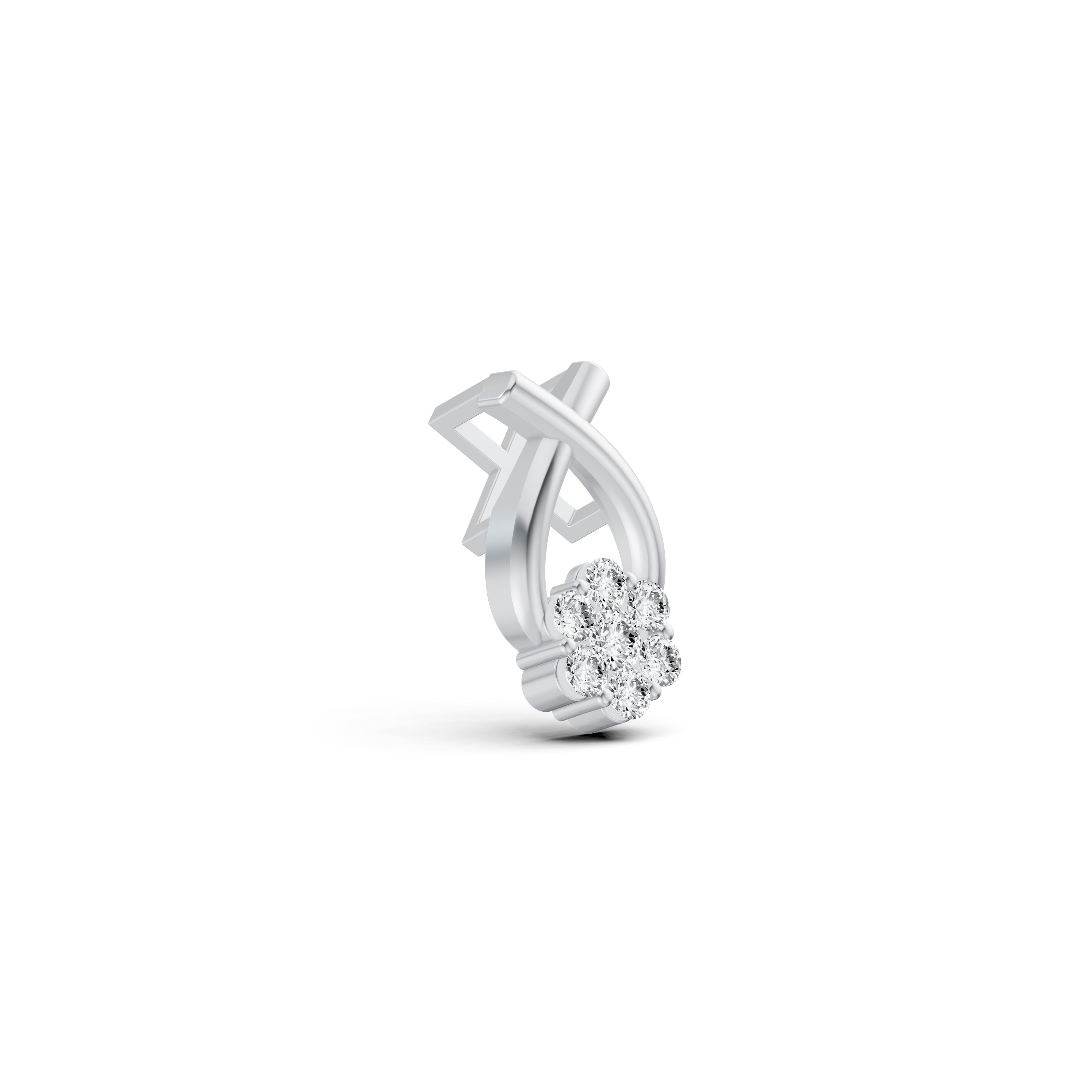 Floral Cluster Drop Diamond Pendant