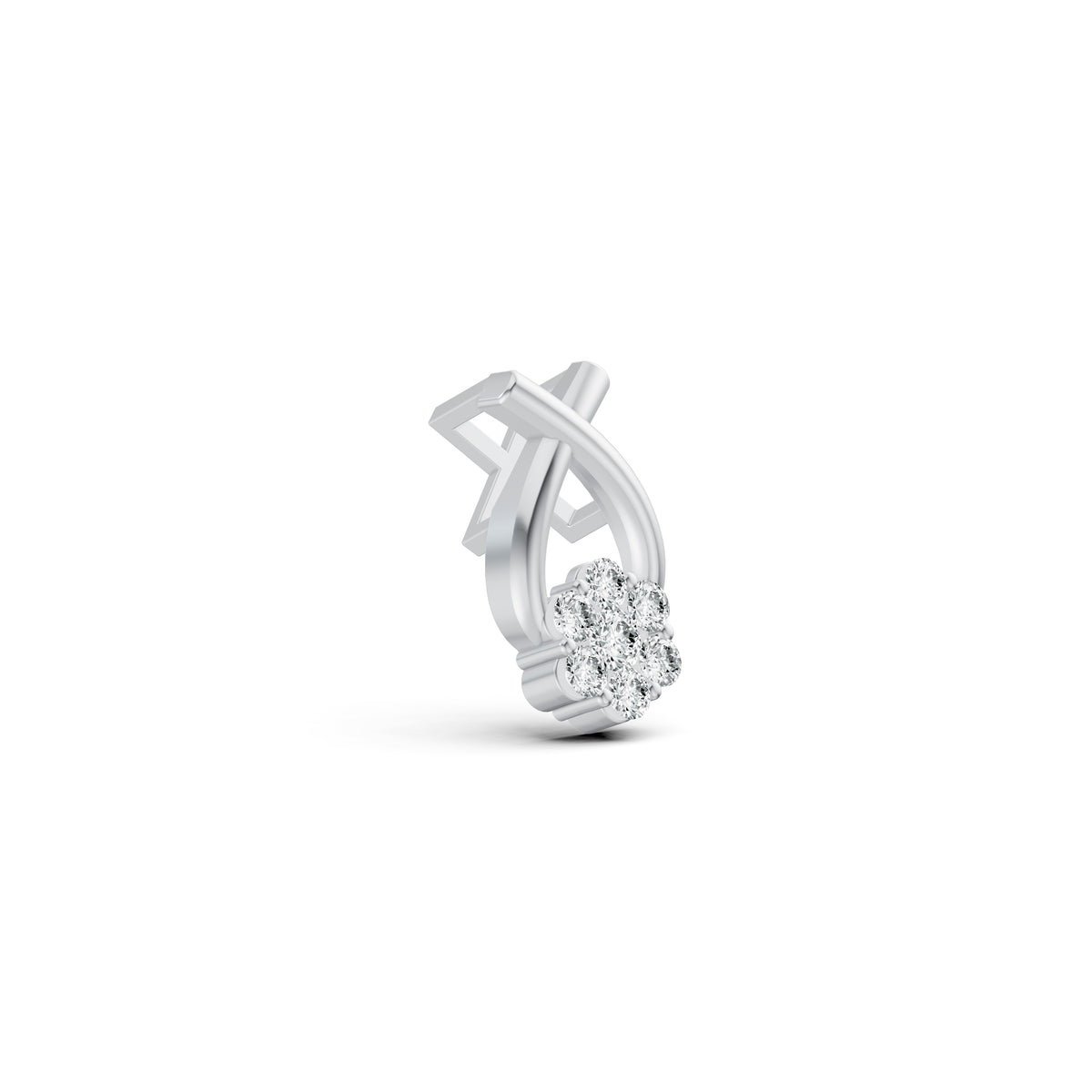 Floral Cluster Drop Diamond Pendant