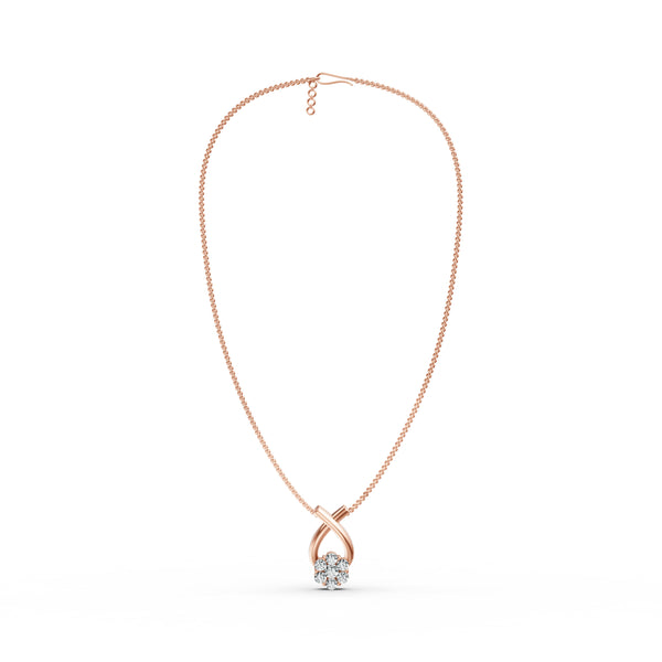 Floral Cluster Drop Diamond Pendant