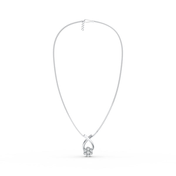 Floral Cluster Drop Diamond Pendant