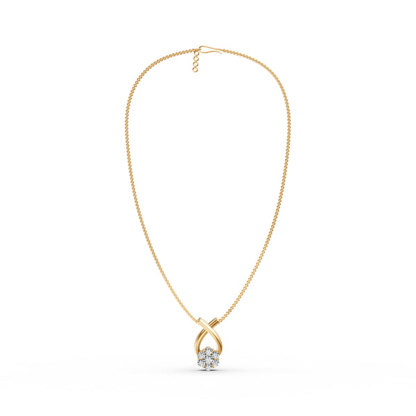 Floral Cluster Drop Diamond Pendant