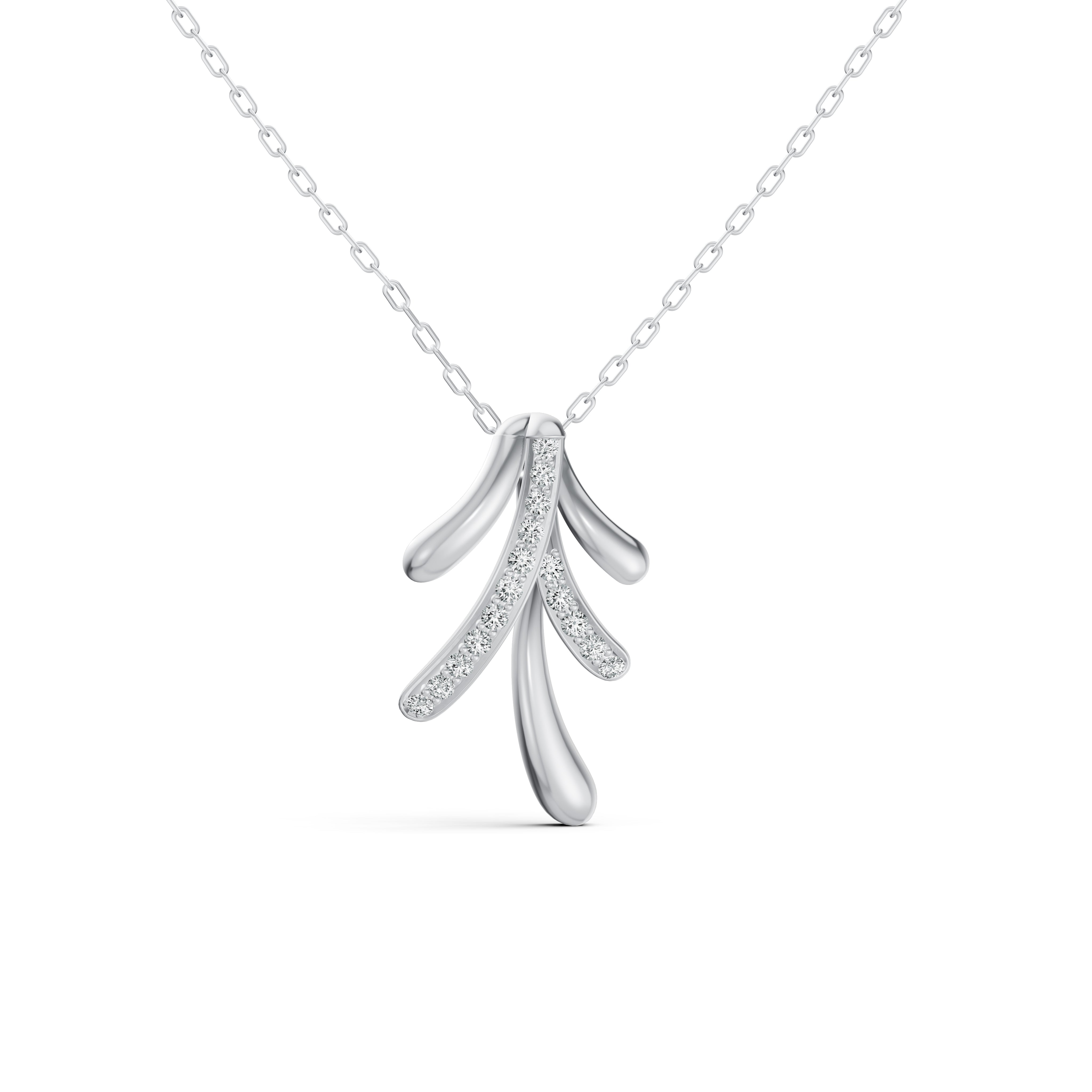 Leaf Cascade Diamond Pendant