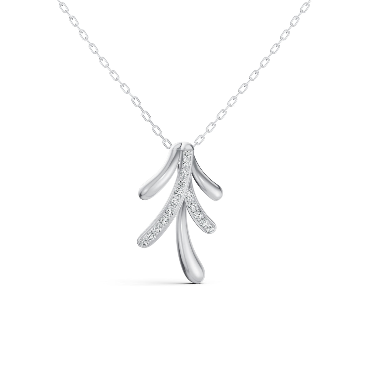 Leaf Cascade Diamond Pendant