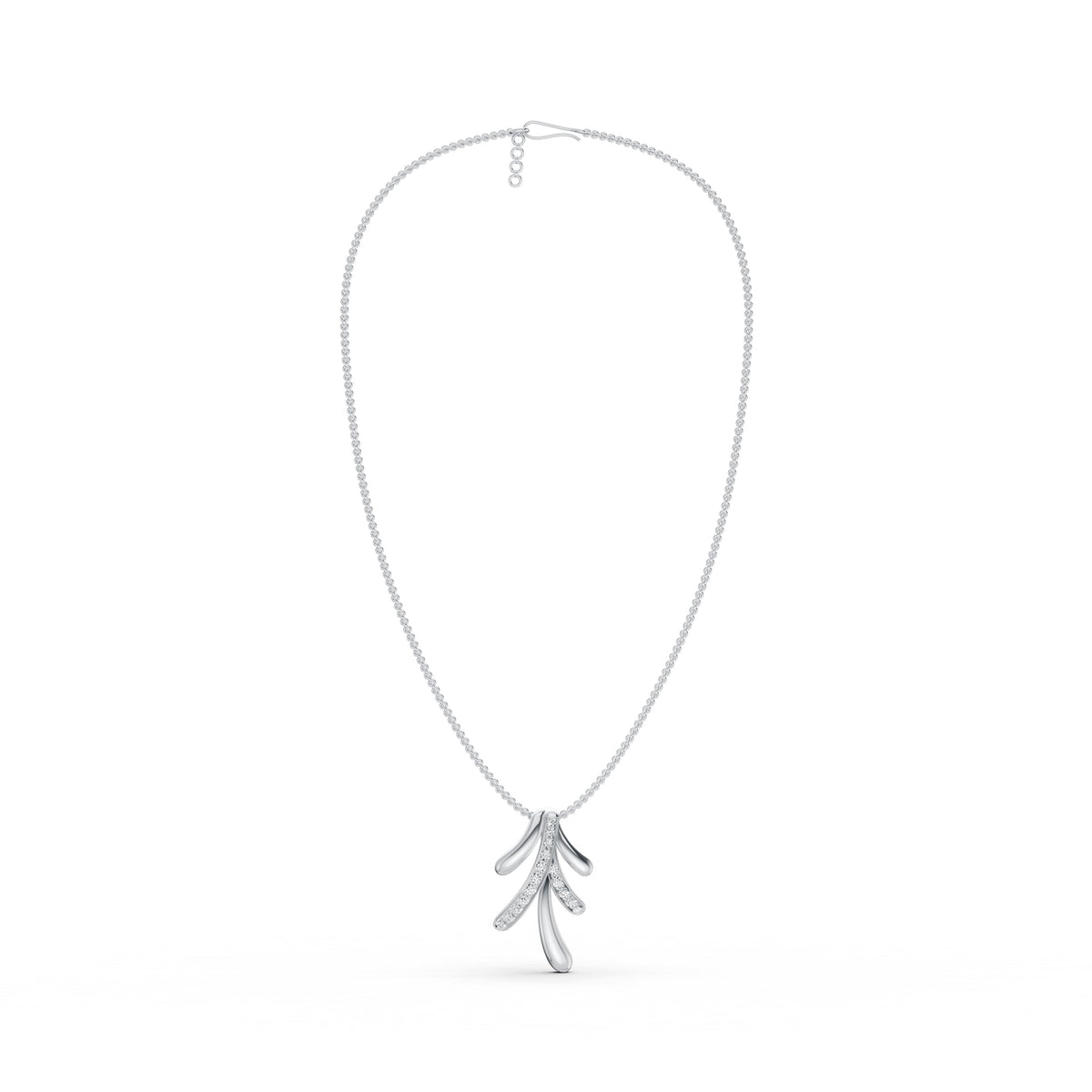 Leaf Cascade Diamond Pendant