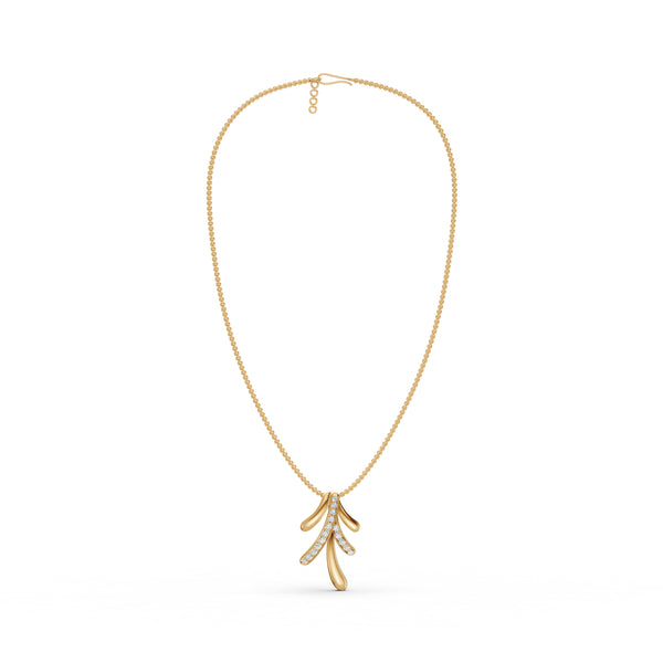 Leaf Cascade Diamond Pendant