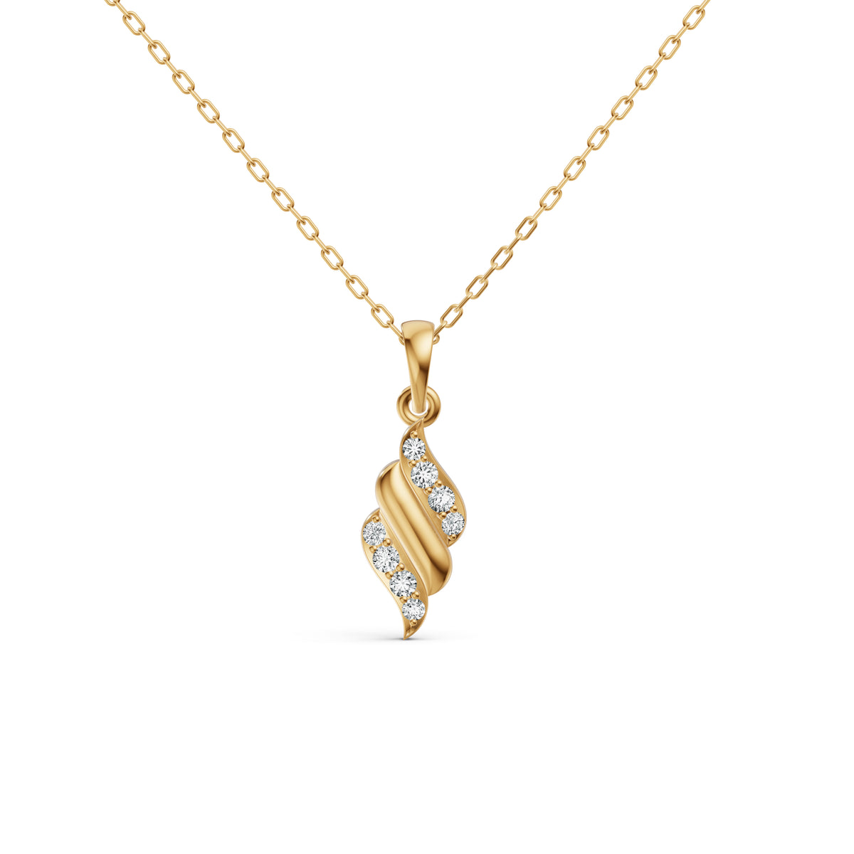 Elegant Wave Diamond Pendant