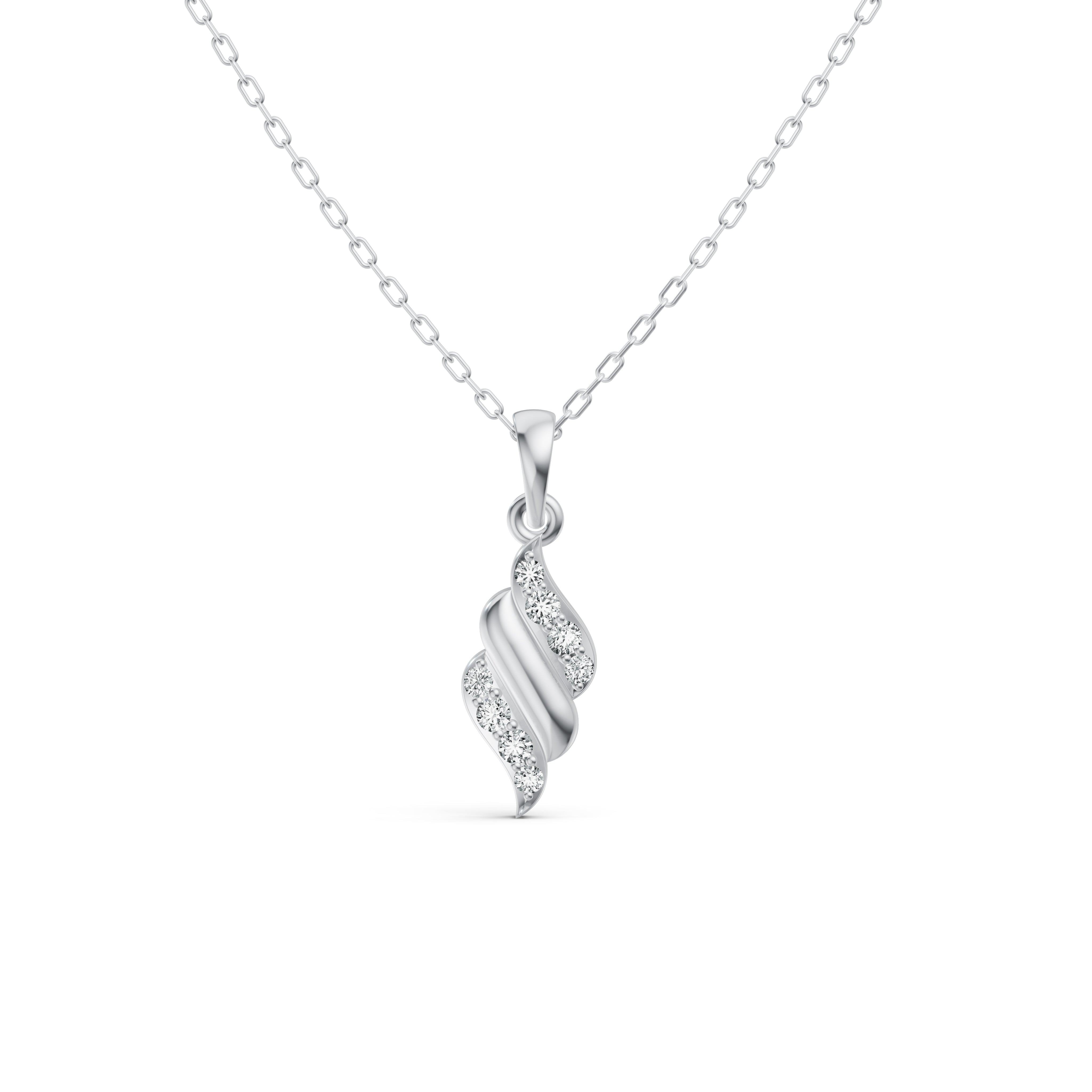 Elegant Wave Diamond Pendant
