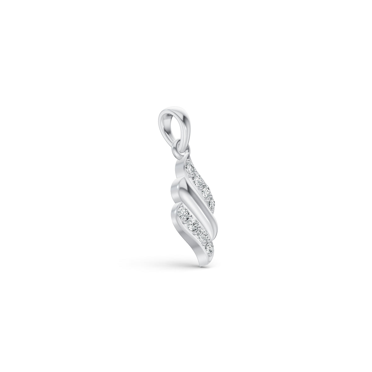 Elegant Wave Diamond Pendant