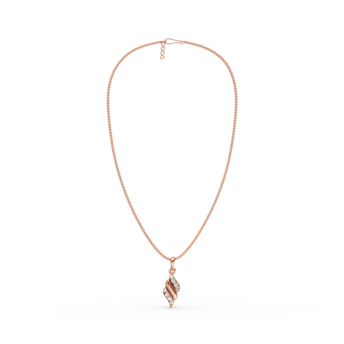 Elegant Wave Diamond Pendant