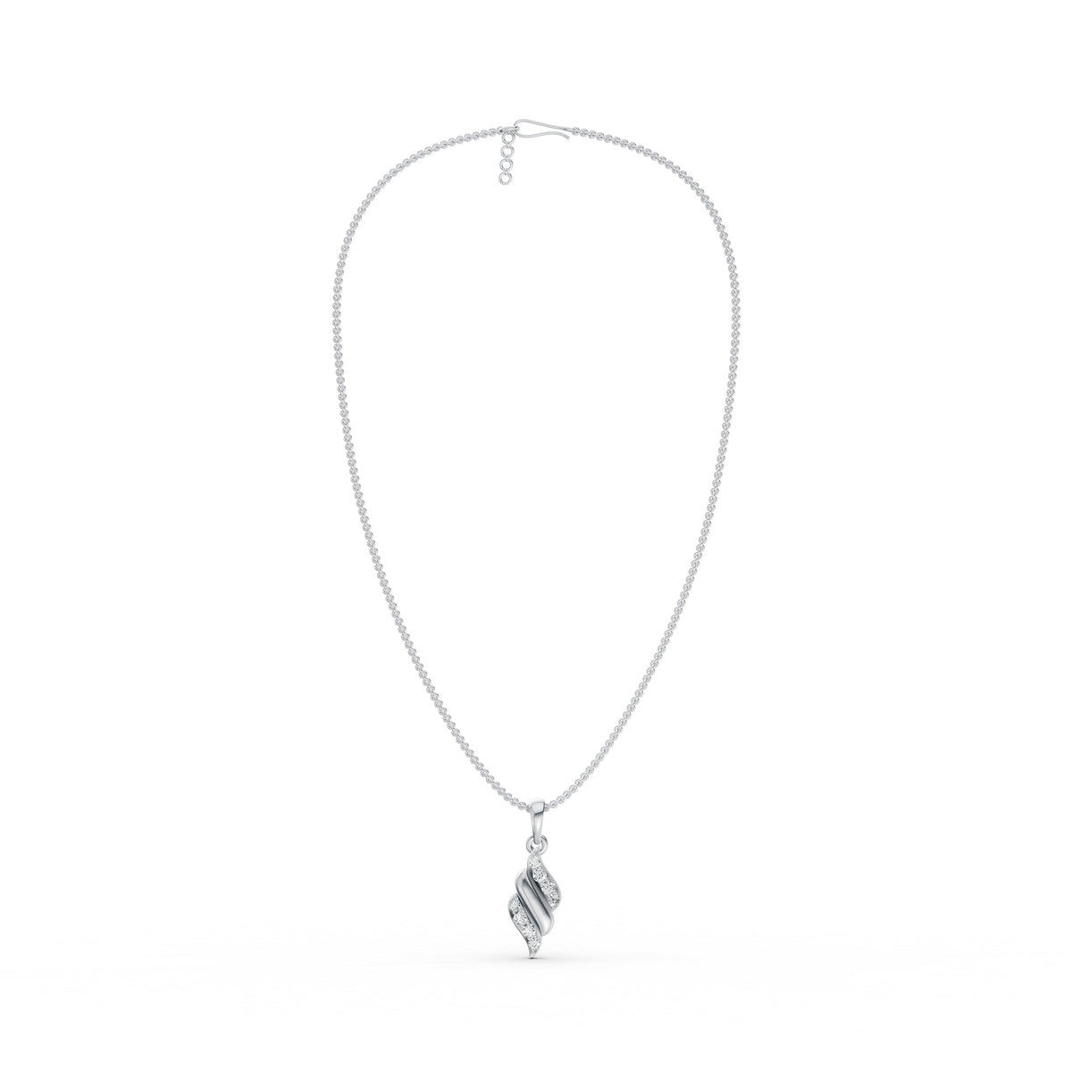 Elegant Wave Diamond Pendant