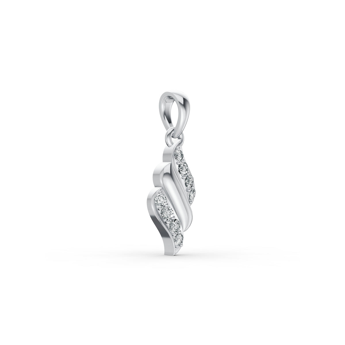 Elegant Wave Diamond Pendant