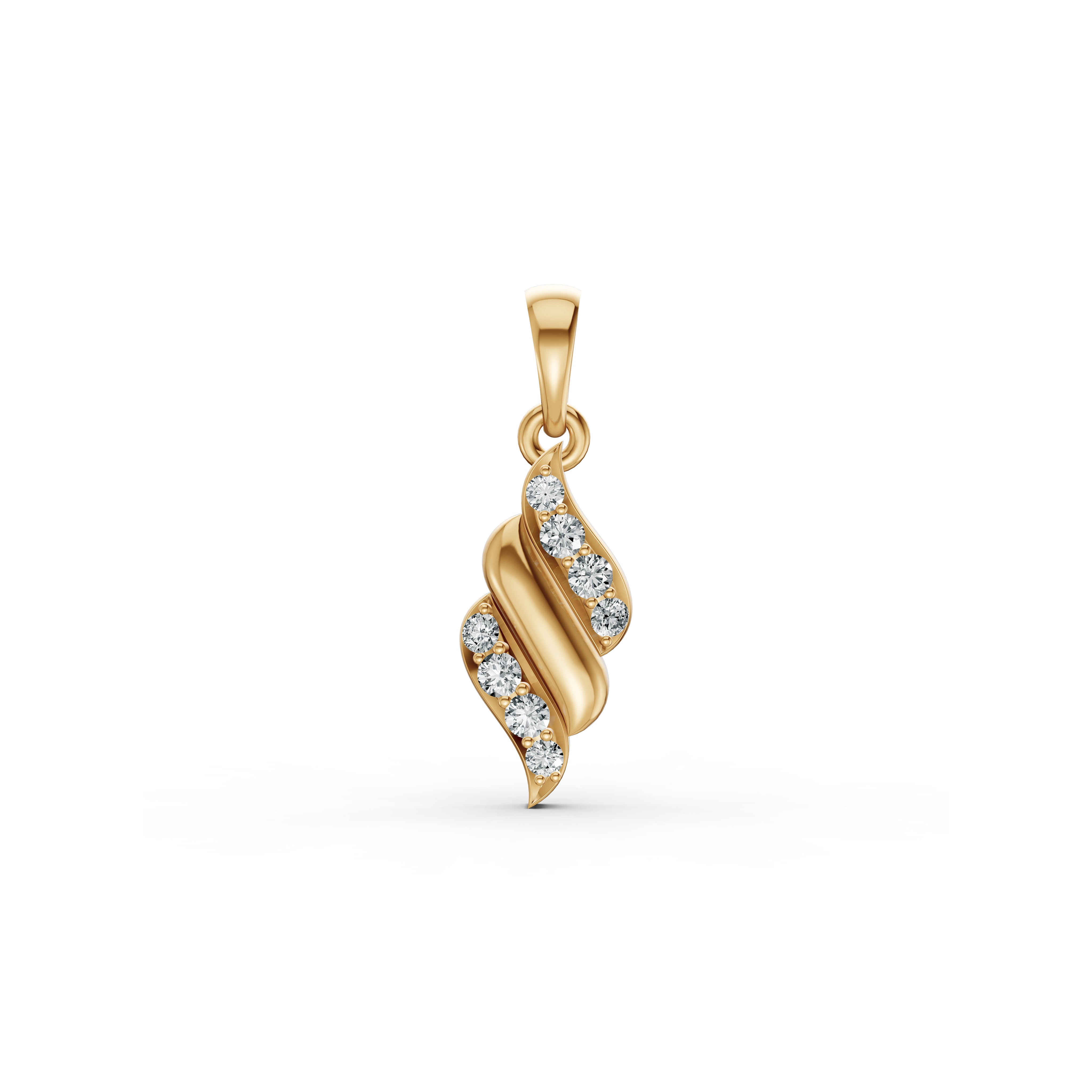 Elegant Wave Diamond Pendant