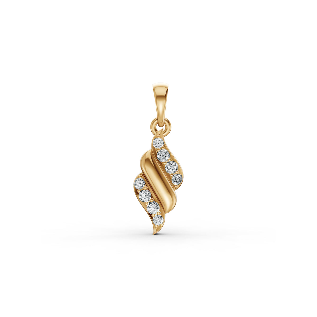 Elegant Wave Diamond Pendant
