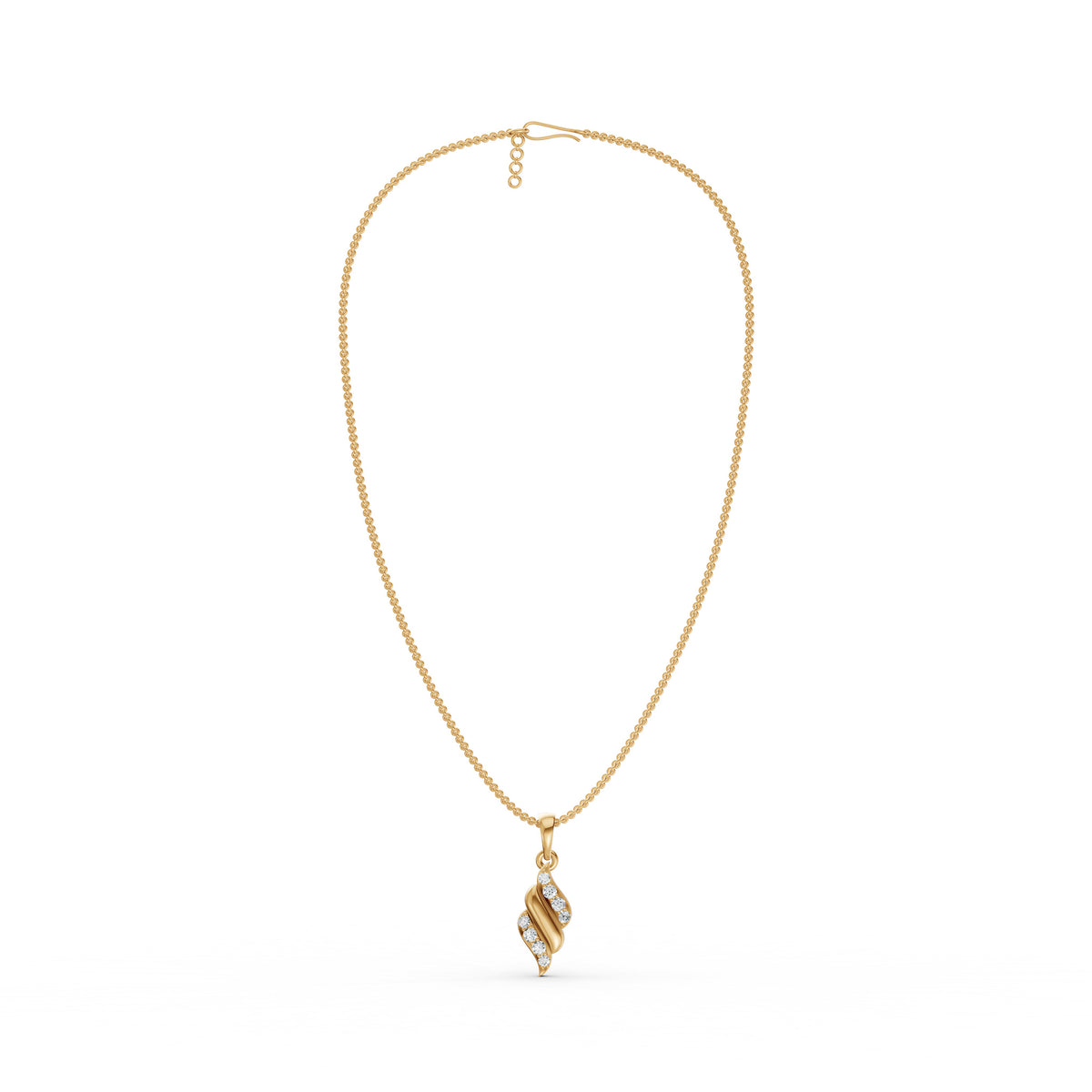 Elegant Wave Diamond Pendant