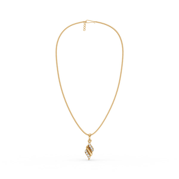 Elegant Wave Diamond Pendant