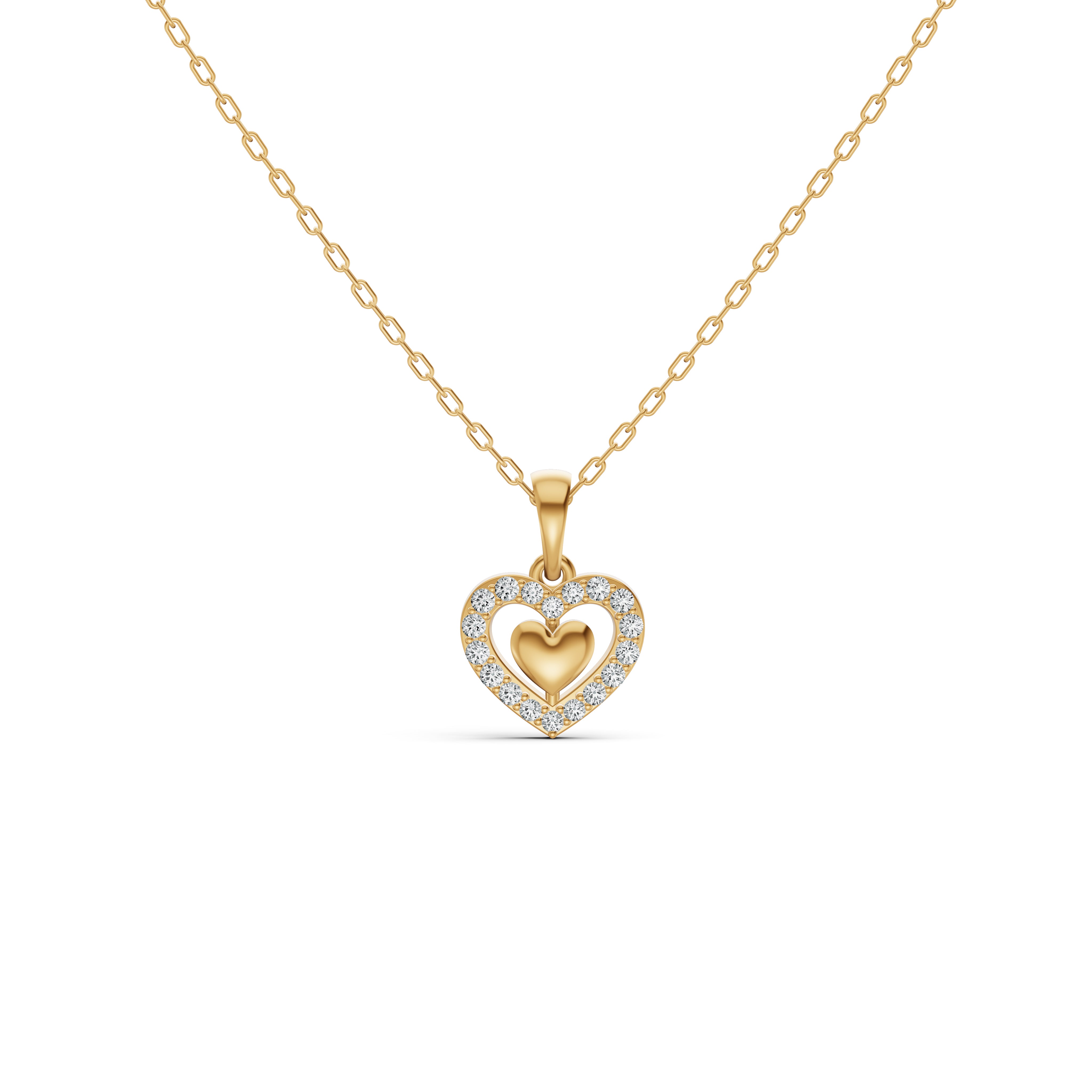Double Heart Diamond Pendant