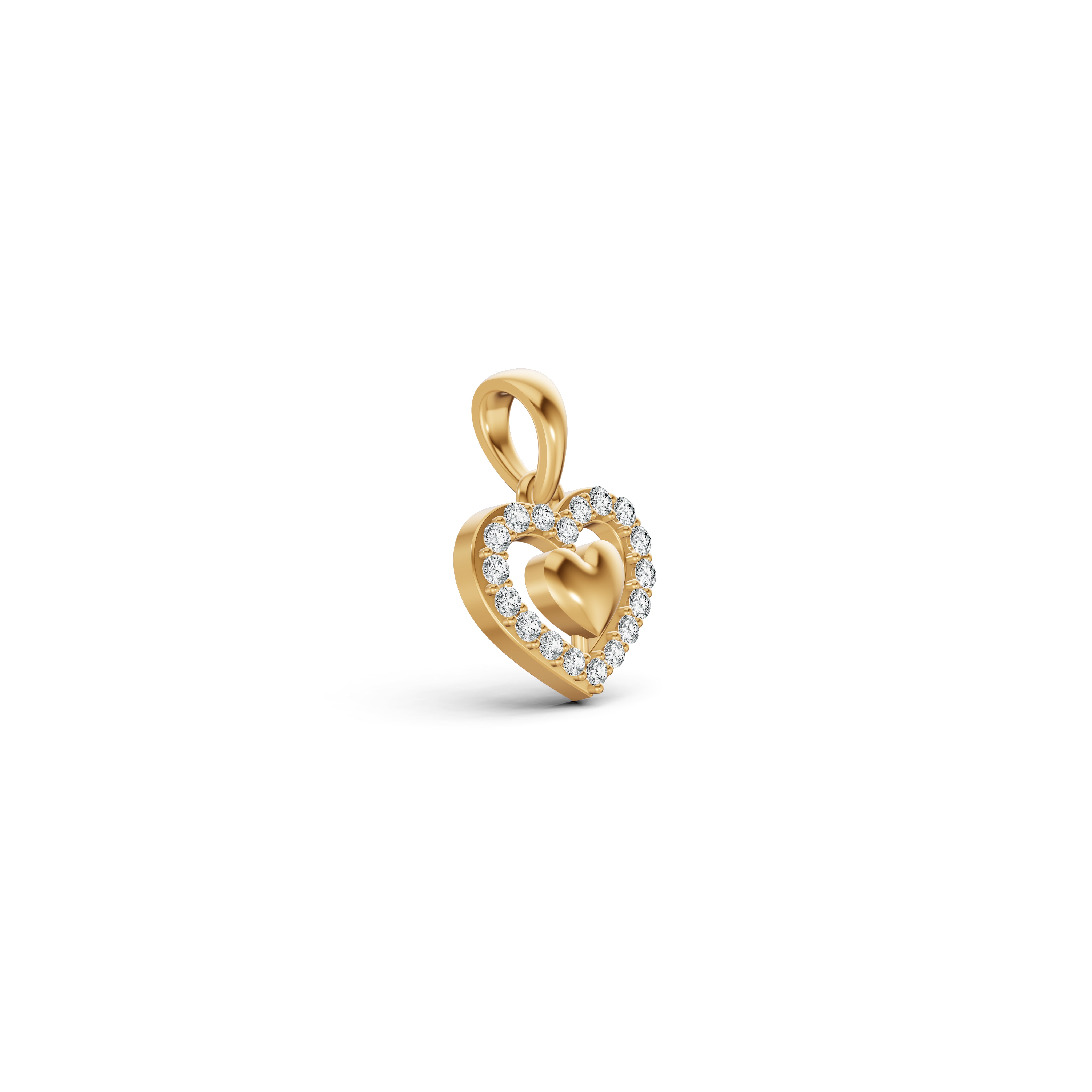 Double Heart Diamond Pendant