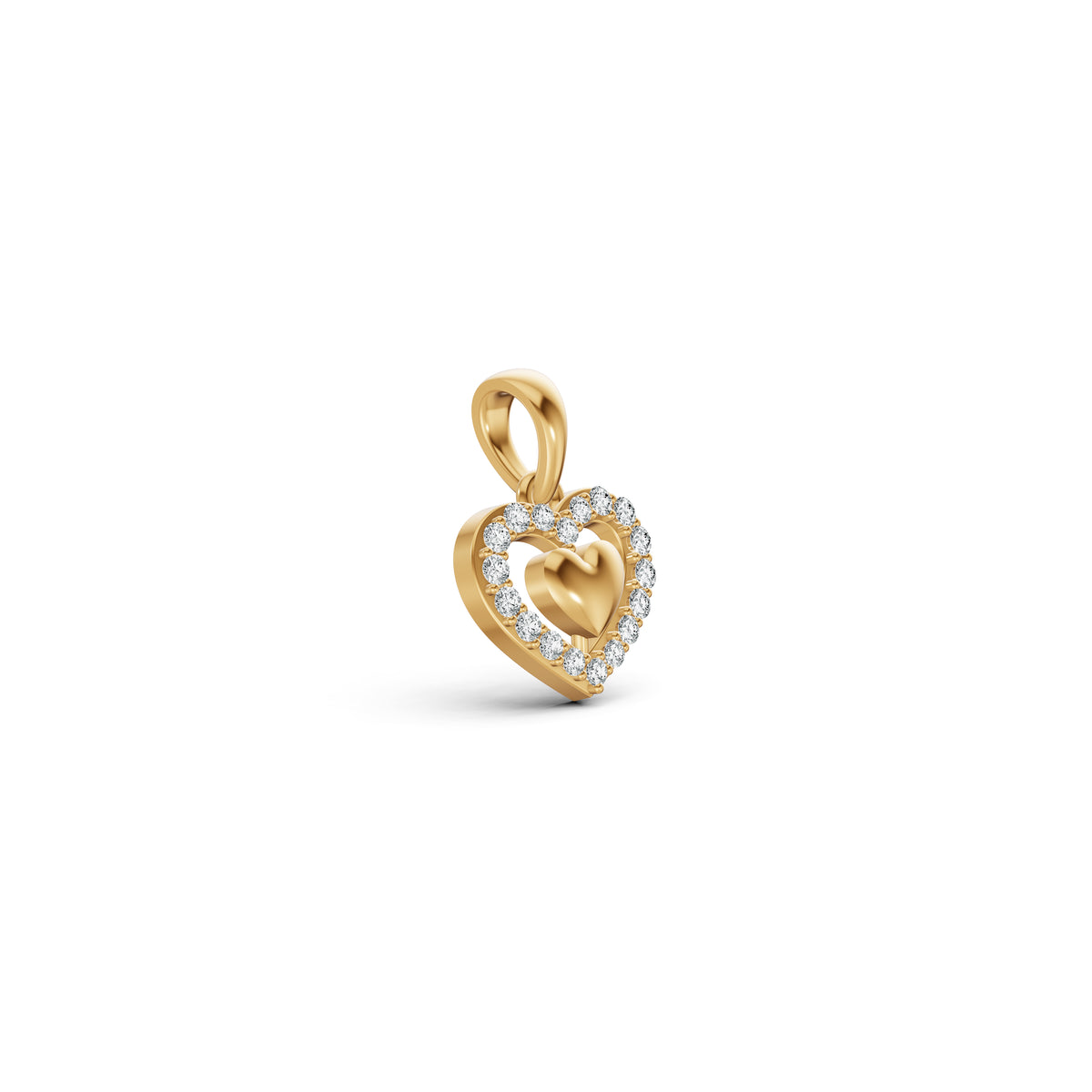 Double Heart Diamond Pendant